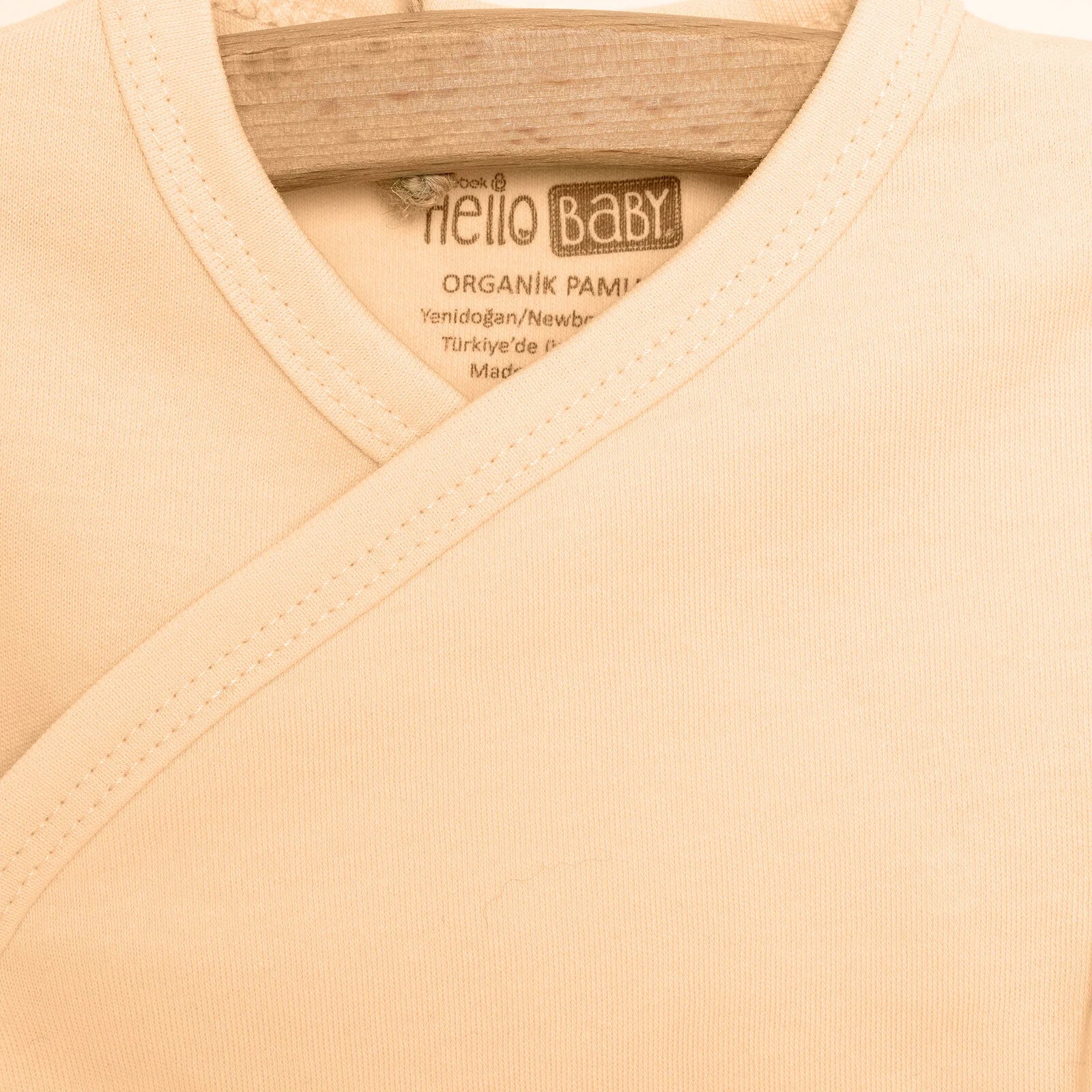 HelloBaby Newborn Organic Wrapover Top - Hat - Footed Set - Orange - ebebek - Black Friday