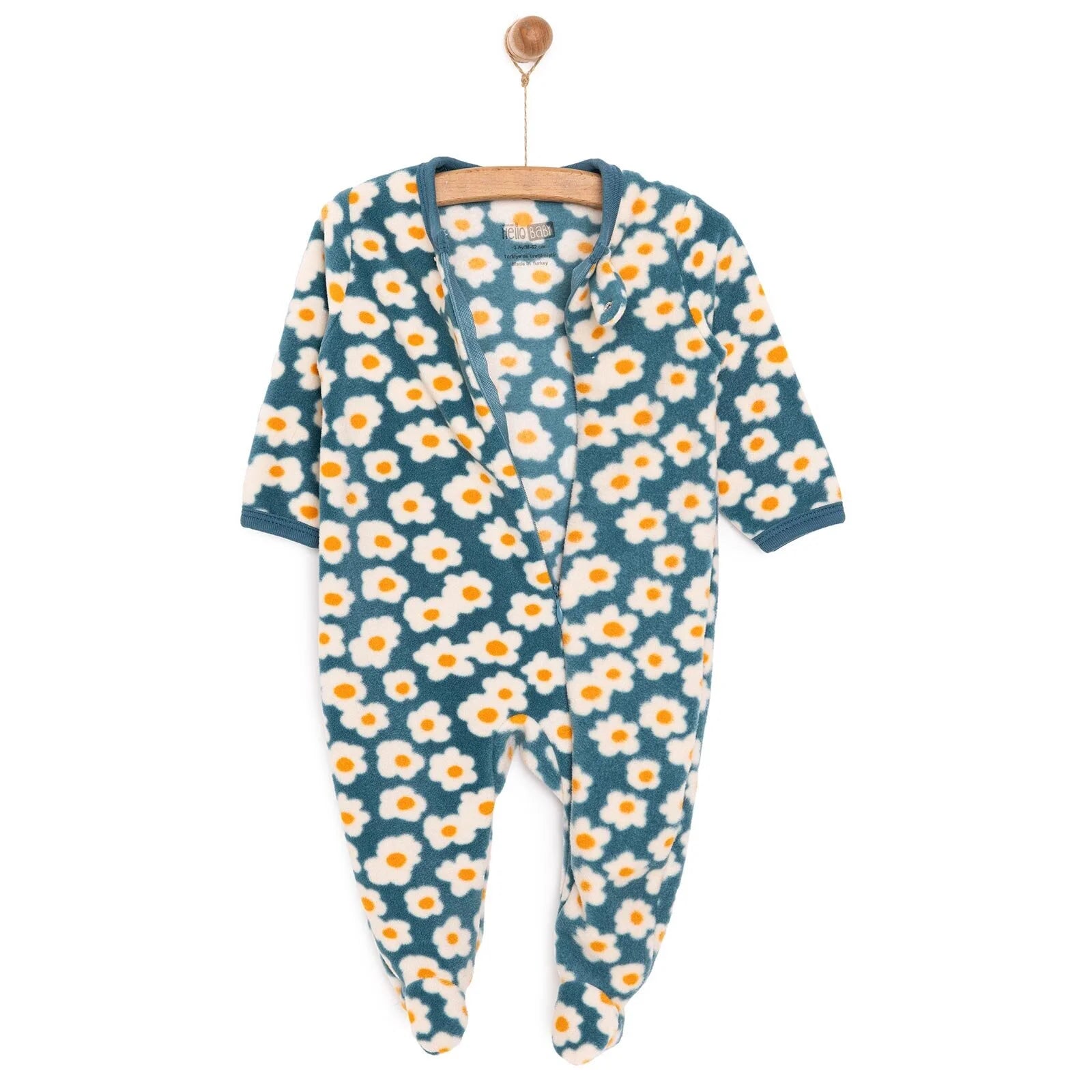 HelloBaby Newborn Fleece Footed Jumpsuit - Light Blue - ebebek - Black Friday