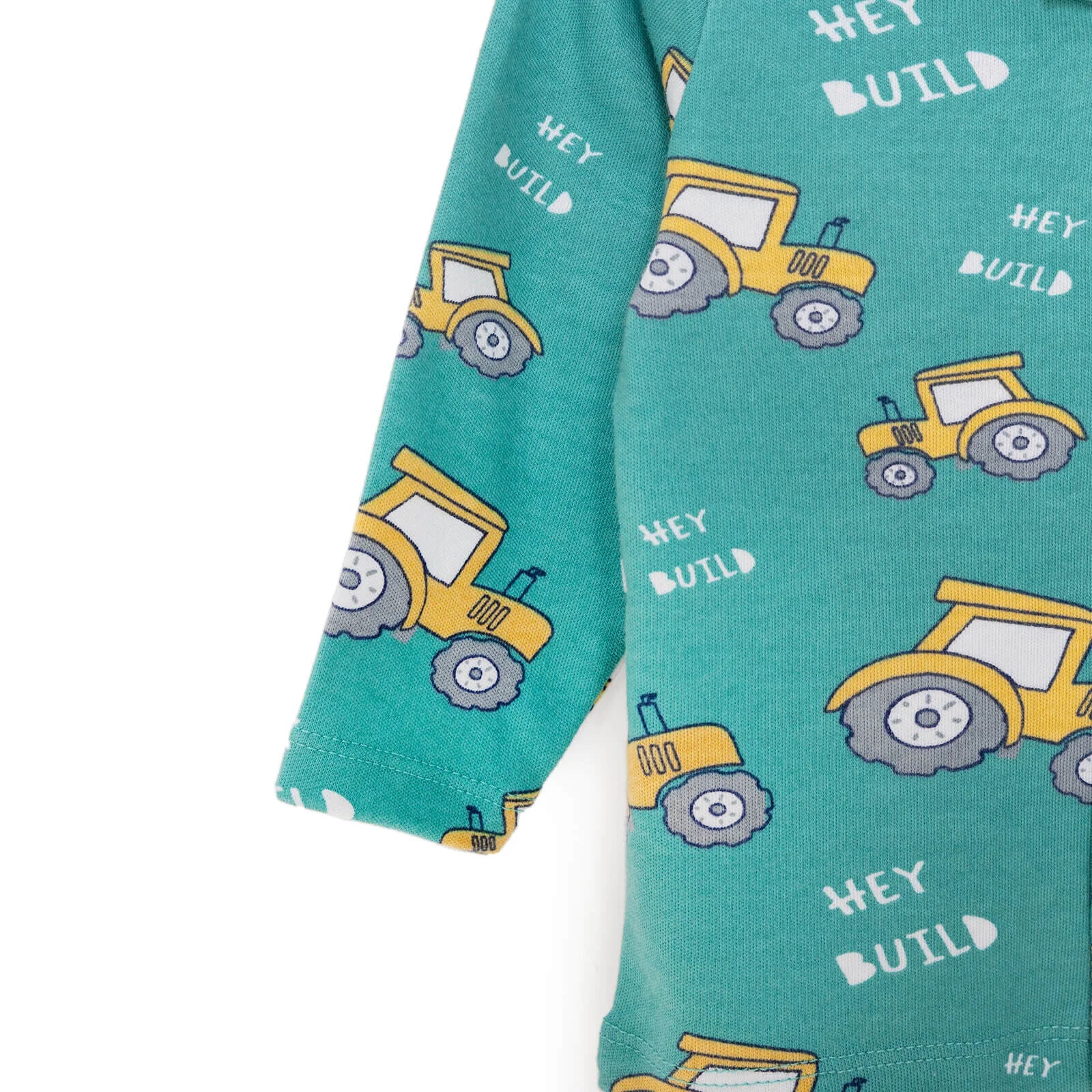 HelloBaby Baby Boy Tractor Patterned Collar Pyjamas 2 pcs - Green - ebebek - Black Friday