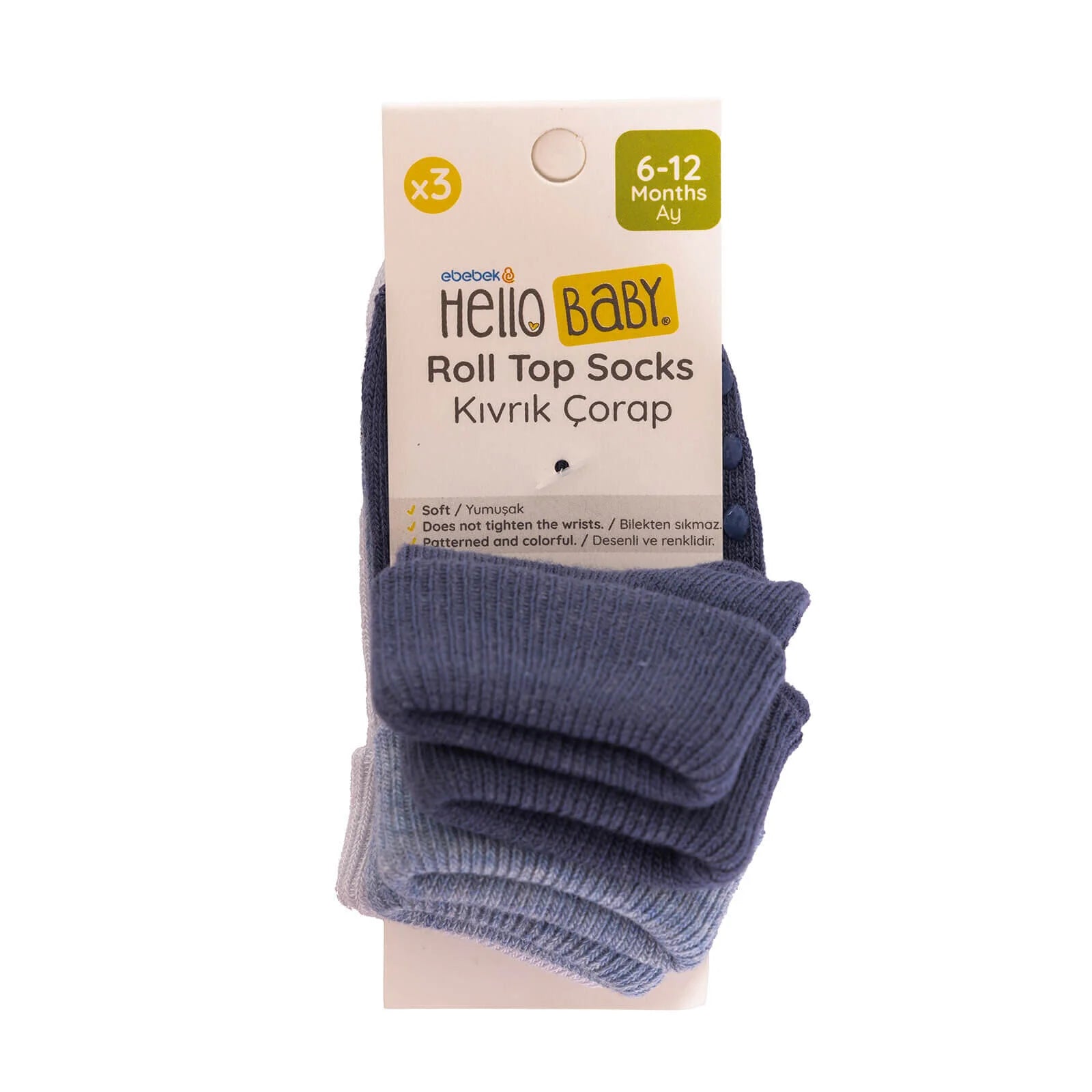 HelloBaby Baby Boy Pack of 3 Socks - Blue - ebebek - Black Friday