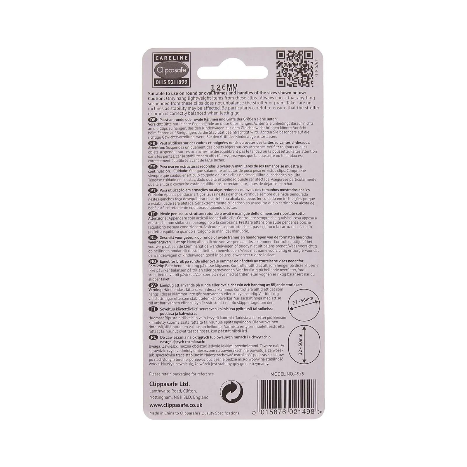 Clippasafe Large Pram & Stroller Bag Clips 2 pcs - ebebek - Black Friday