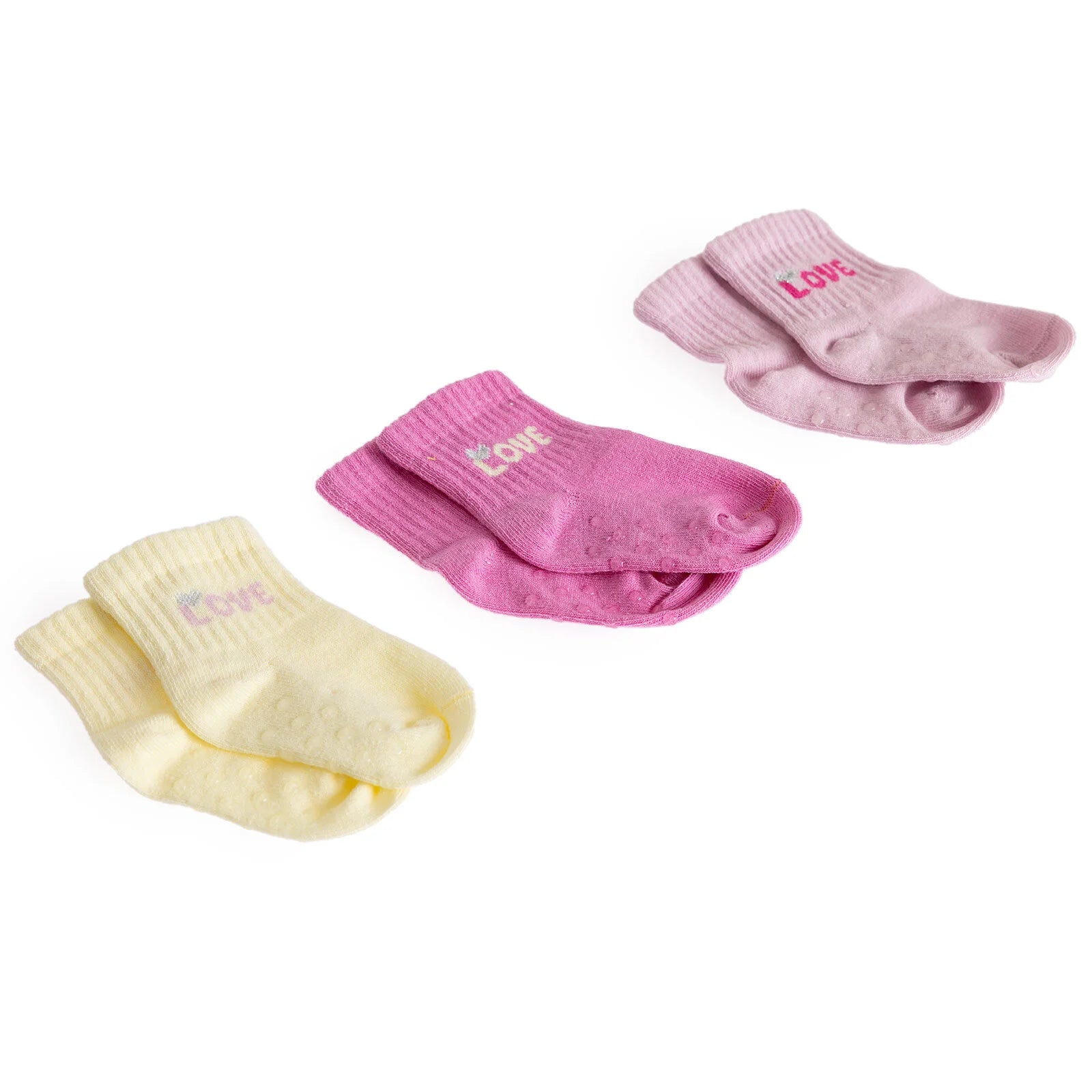 HelloBaby Baby Girl Non - Slip Pack of 3 Socks - Pink - ebebek - Black Friday