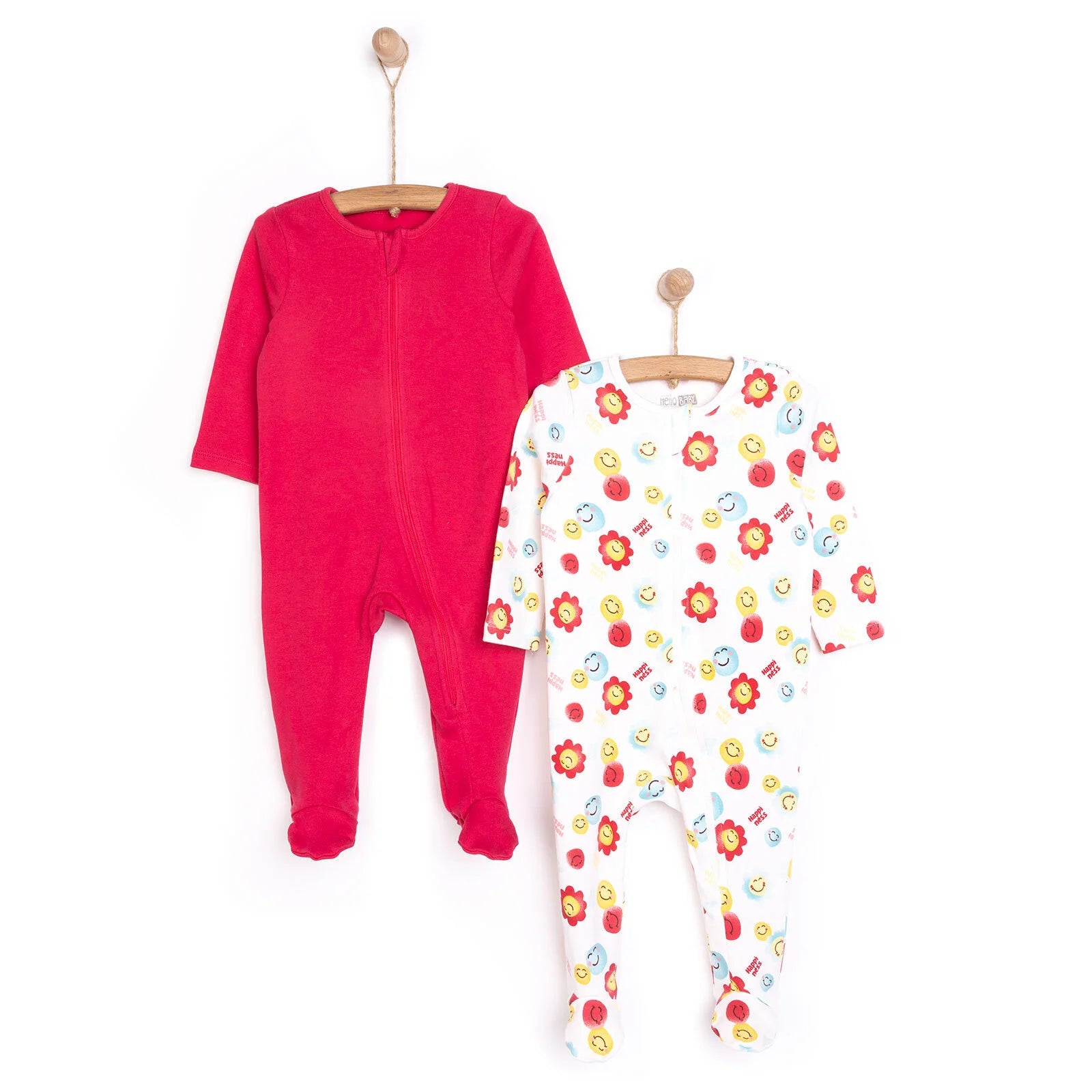 HelloBaby Newborn Girl 2 Piece Footed Jumpsuit - Pink - ebebek - Black Friday