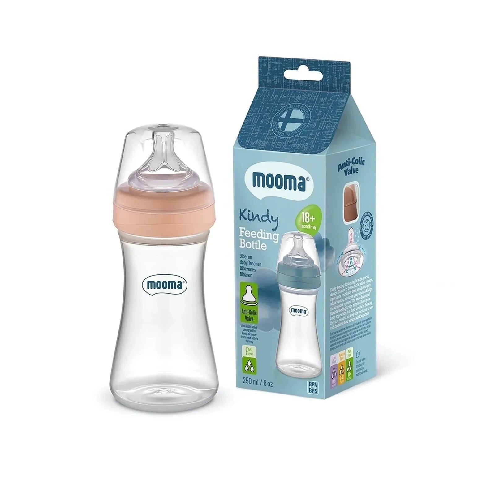 Mooma Kindy Bottle Fast Flow 18+ months 250ml - Old Rose - ebebek - Christmas