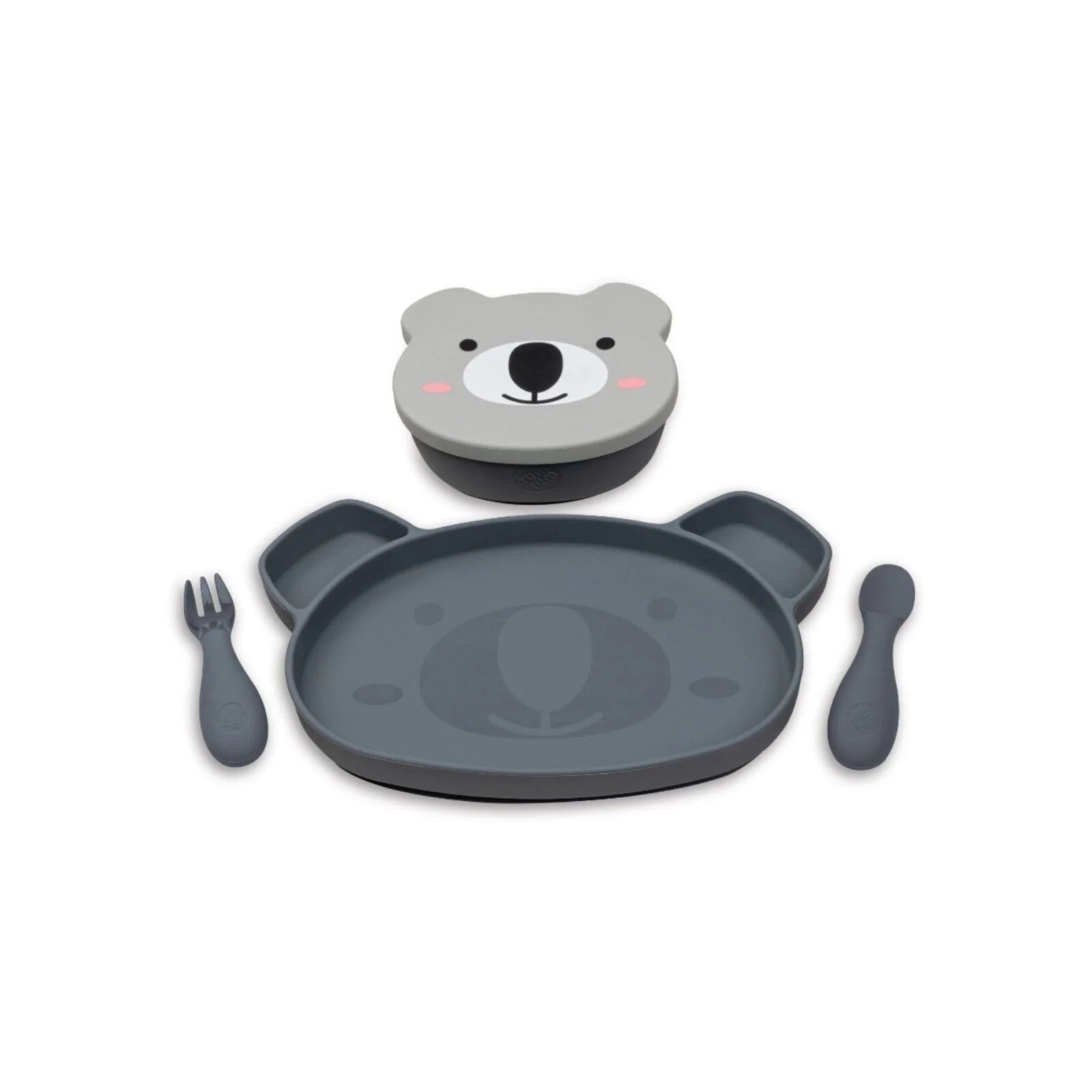 TUM TUM Silicone Weaning Bowl & Spoon Set Kev Koala - Grey - ebebek - Black Friday