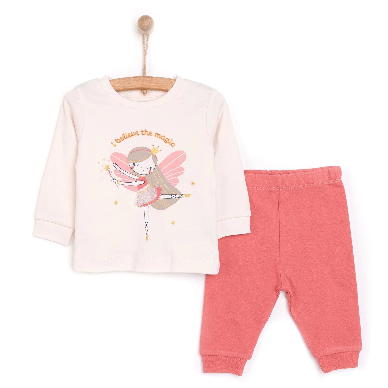 HelloBaby Baby Girl Long Sleeve Pyjamas Set - Ecru - ebebek - Black Friday