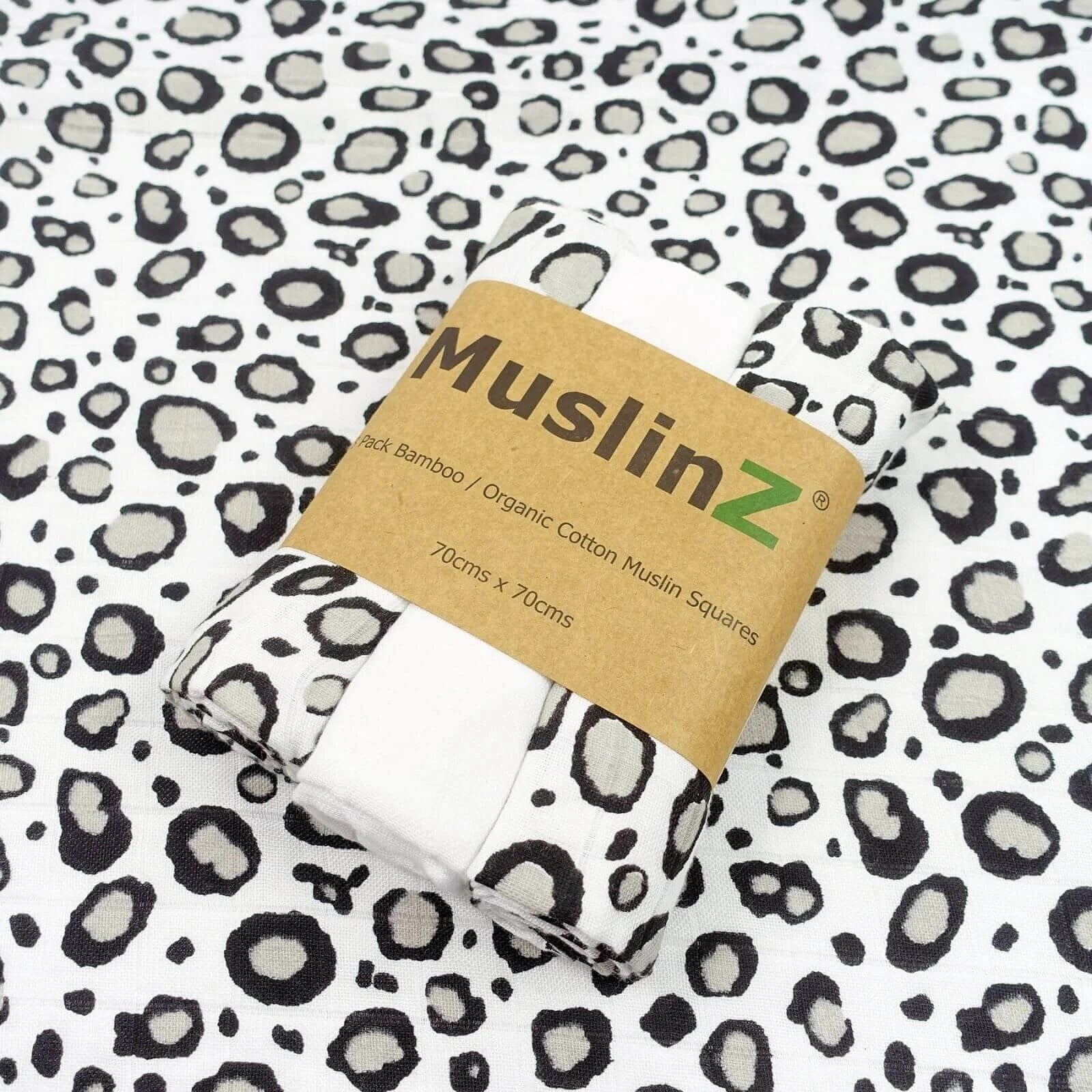 MuslinZ 3 Pack Bamboo/Organic Cotton Muslin Squares 70x70cm - Leopard - ebebek - Black Friday
