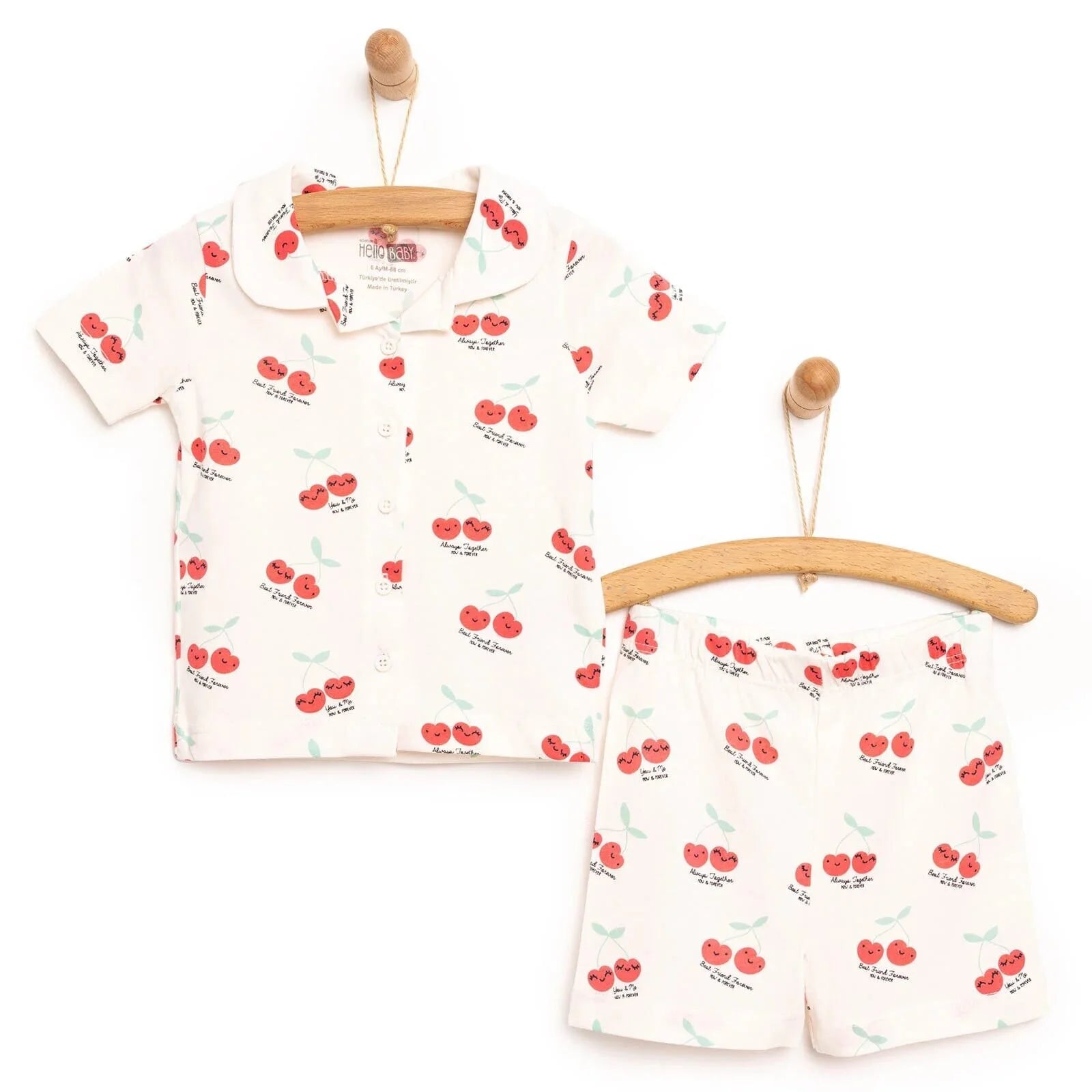 HelloBaby Baby Girl Short Sleeve Pyjamas - Ecru - ebebek - Black Friday