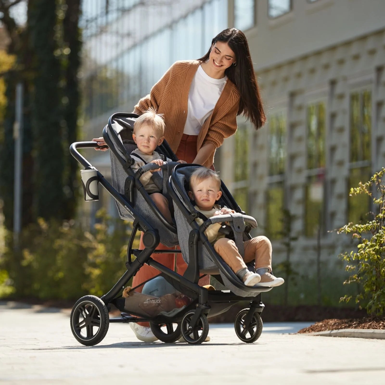 Hauck Atlantic Twin Double Stroller - Grey - ebebek - Black Friday