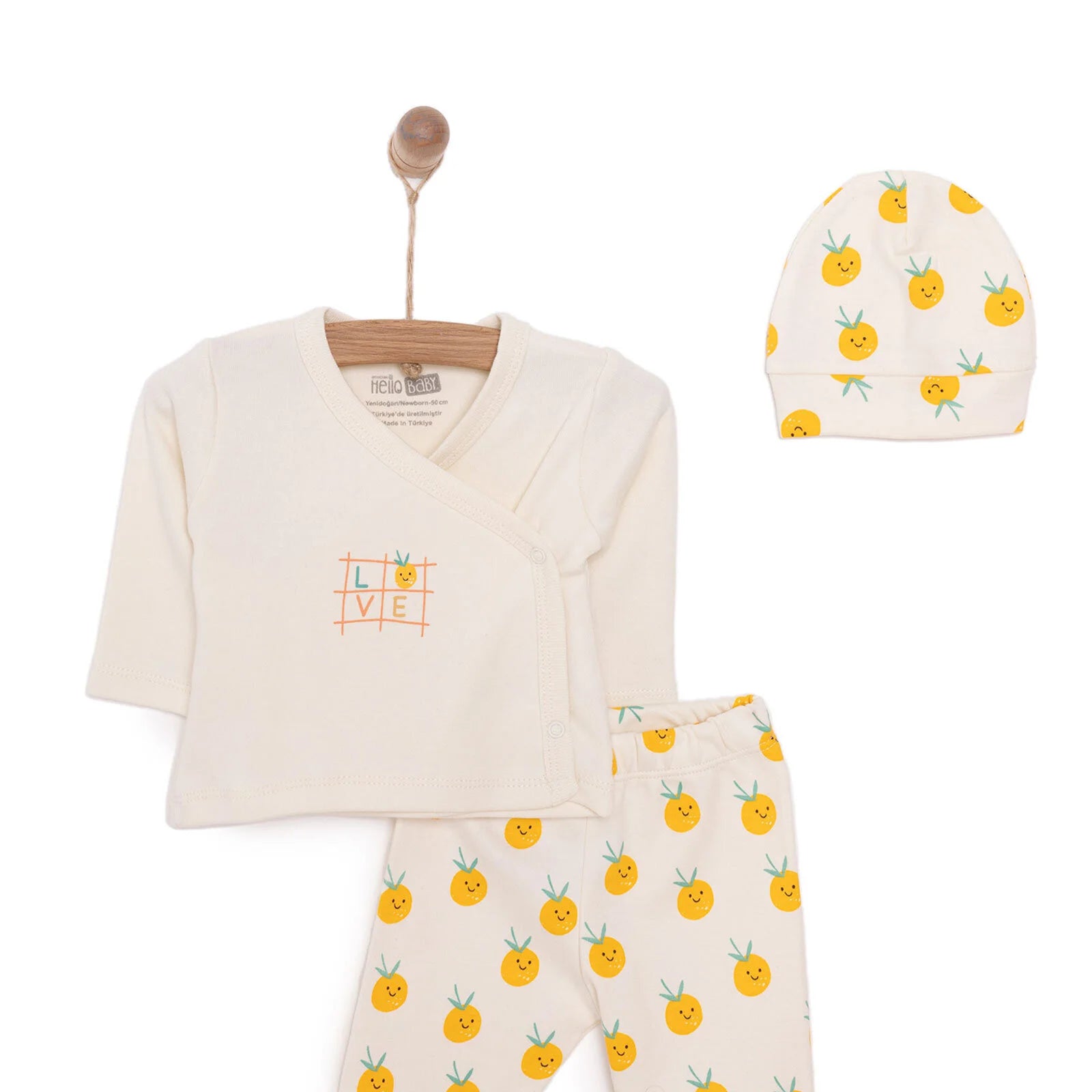 HelloBaby Baby Girl Body - Footed Bottom - Hat - Ecru - ebebek - Black Friday