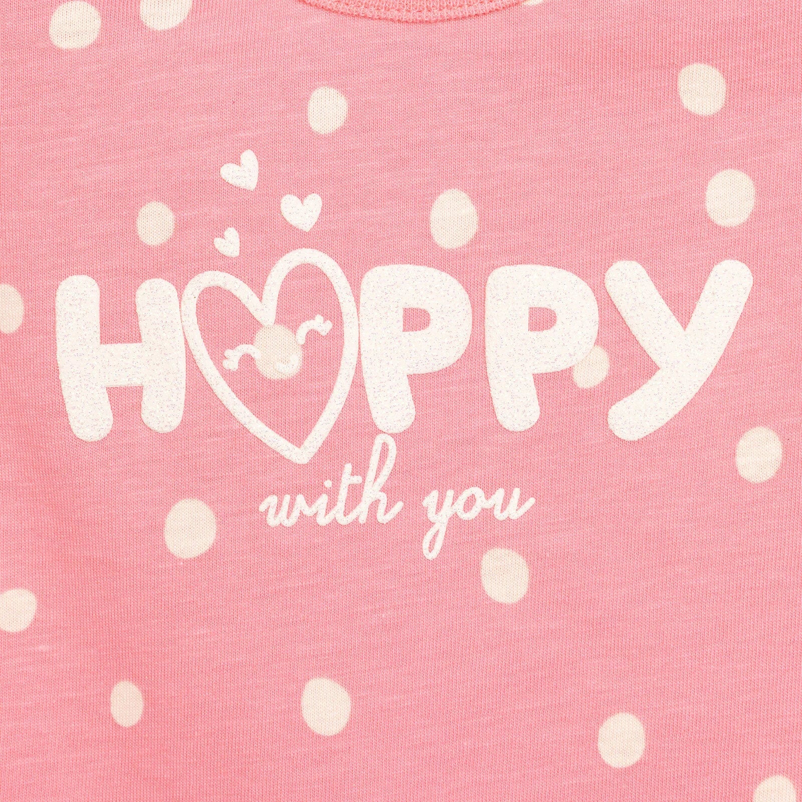 HelloBaby Basic Girl Happy Patterned T-shirt - Dark Pink - ebebek - Black Friday