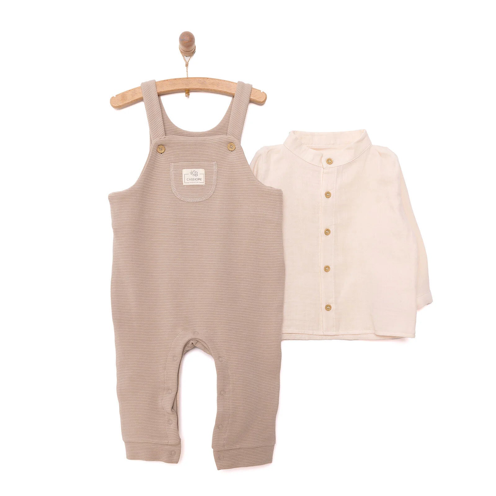 Cassiope Newborn Dungarees Set - Beige - ebebek - Black Friday