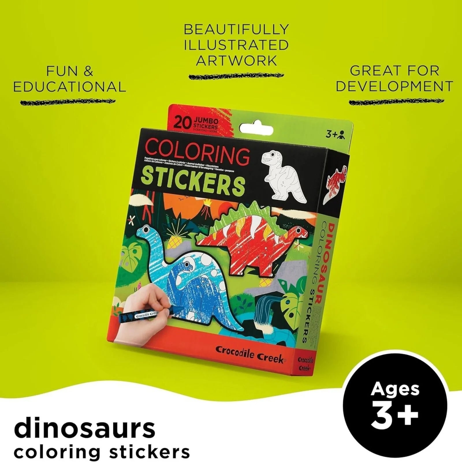 Crocodile Creek Dinosaurs Colouring Stickers - ebebek - Black Friday