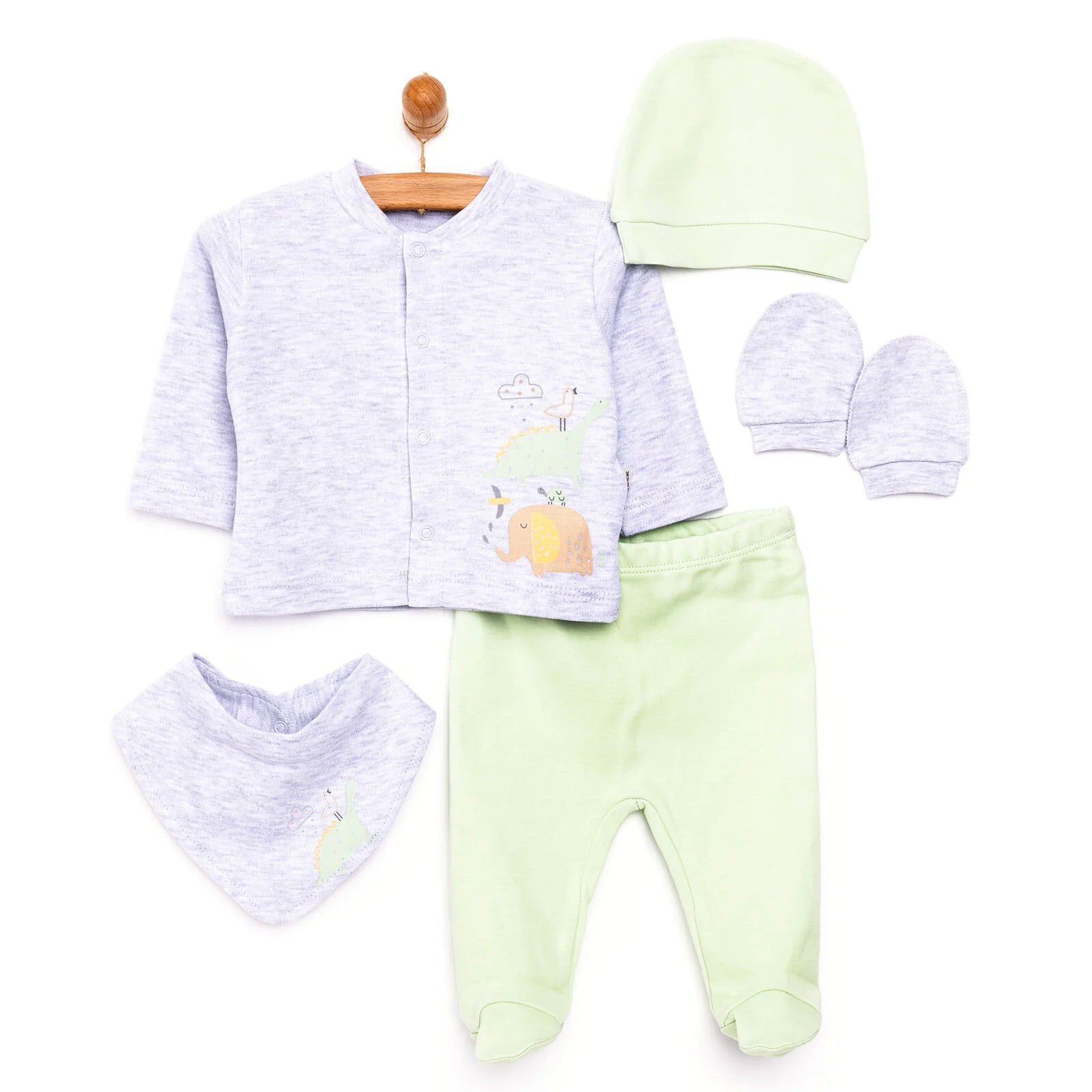 Bebbek Baby Boy 5 Pcs Newborn Gift Starter Set - Light Green - ebebek - Black Friday