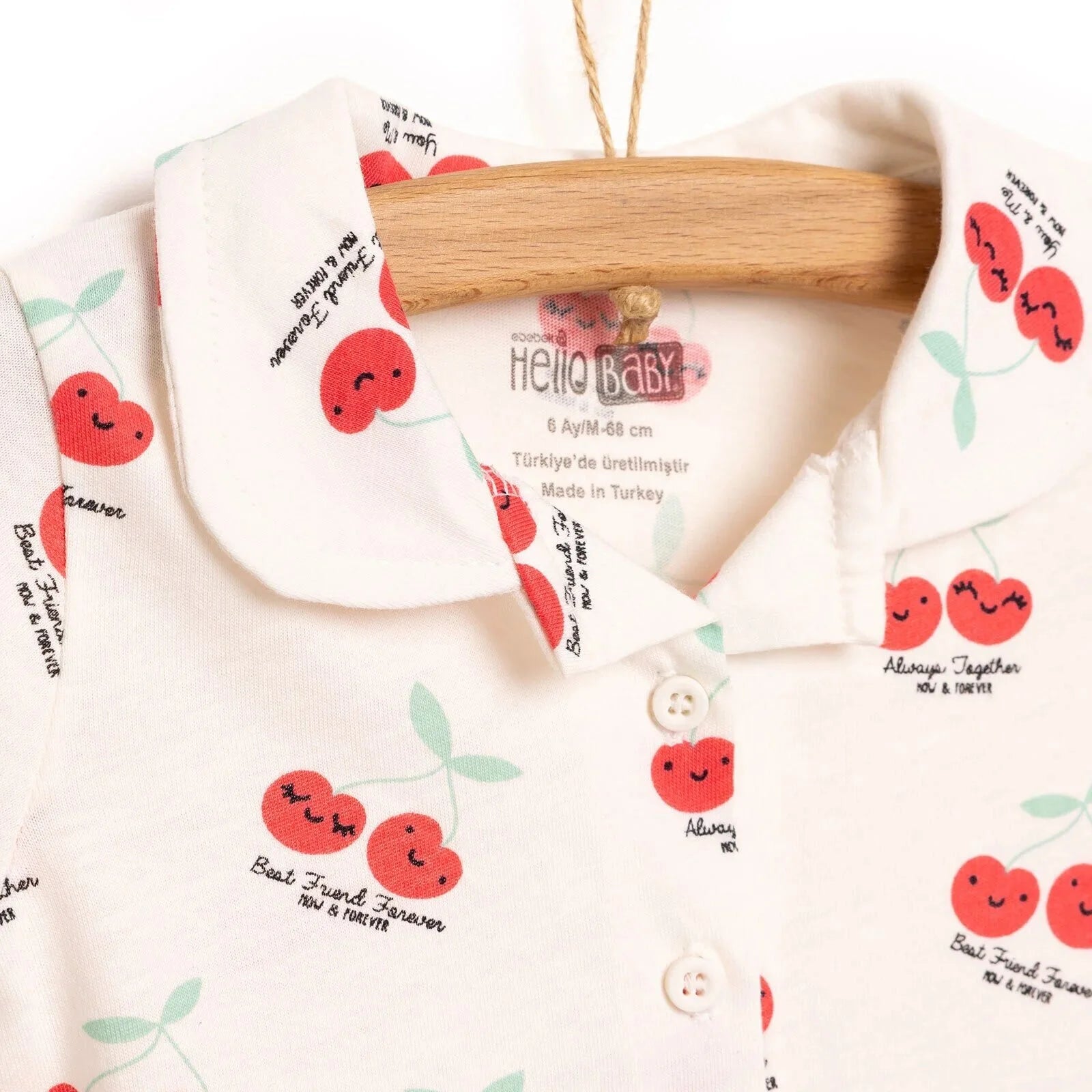 HelloBaby Baby Girl Short Sleeve Pyjamas - Ecru - ebebek - Black Friday