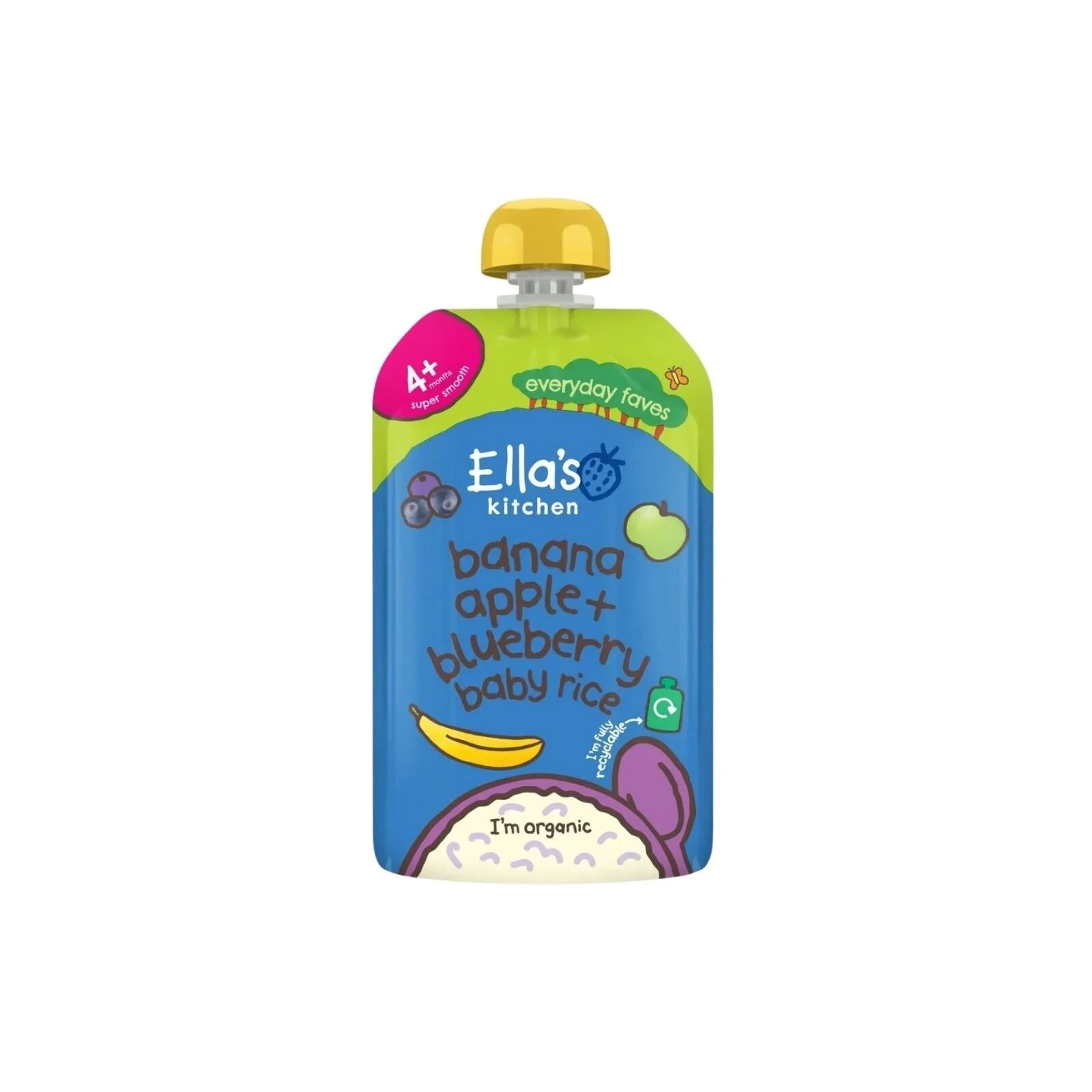 Ella's Kitchen Organic Banana & Blueberries Baby Rice Pouch 4+ months 120g - ebebek - Black Friday
