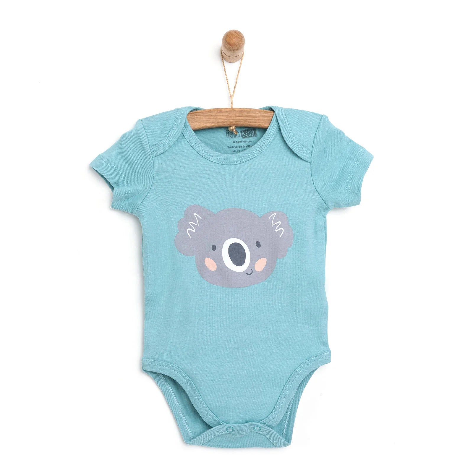 HelloBaby Short Sleeve Bodysuit - Petrol Green - ebebek - Black Friday