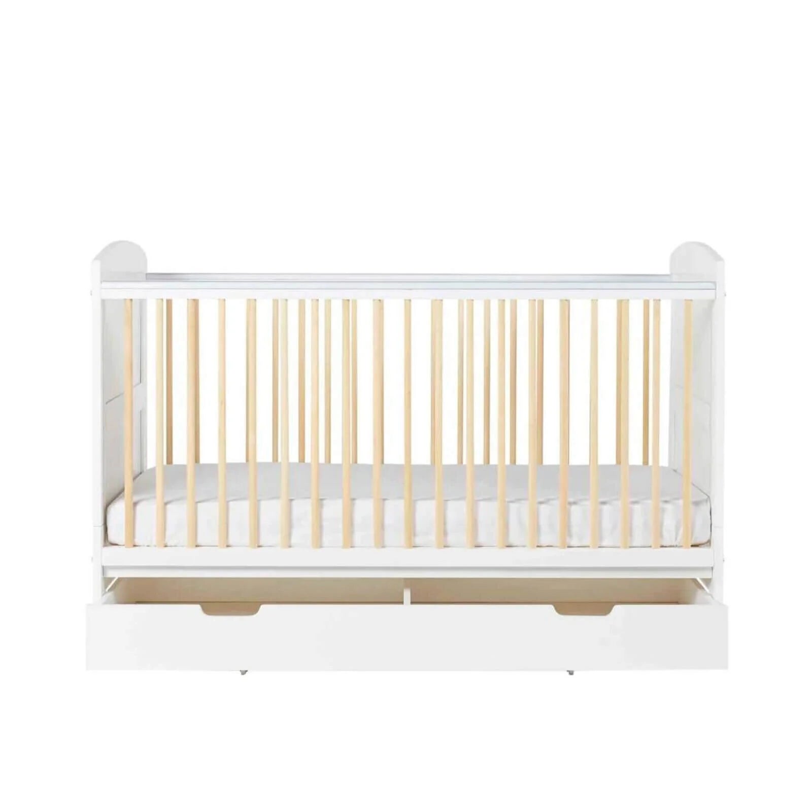 Ickle Bubba Coleby Scandi Cot Bed with Under Drawer Scandi White - Premium Pocket Sprung Mattress - ebebek - Black Friday