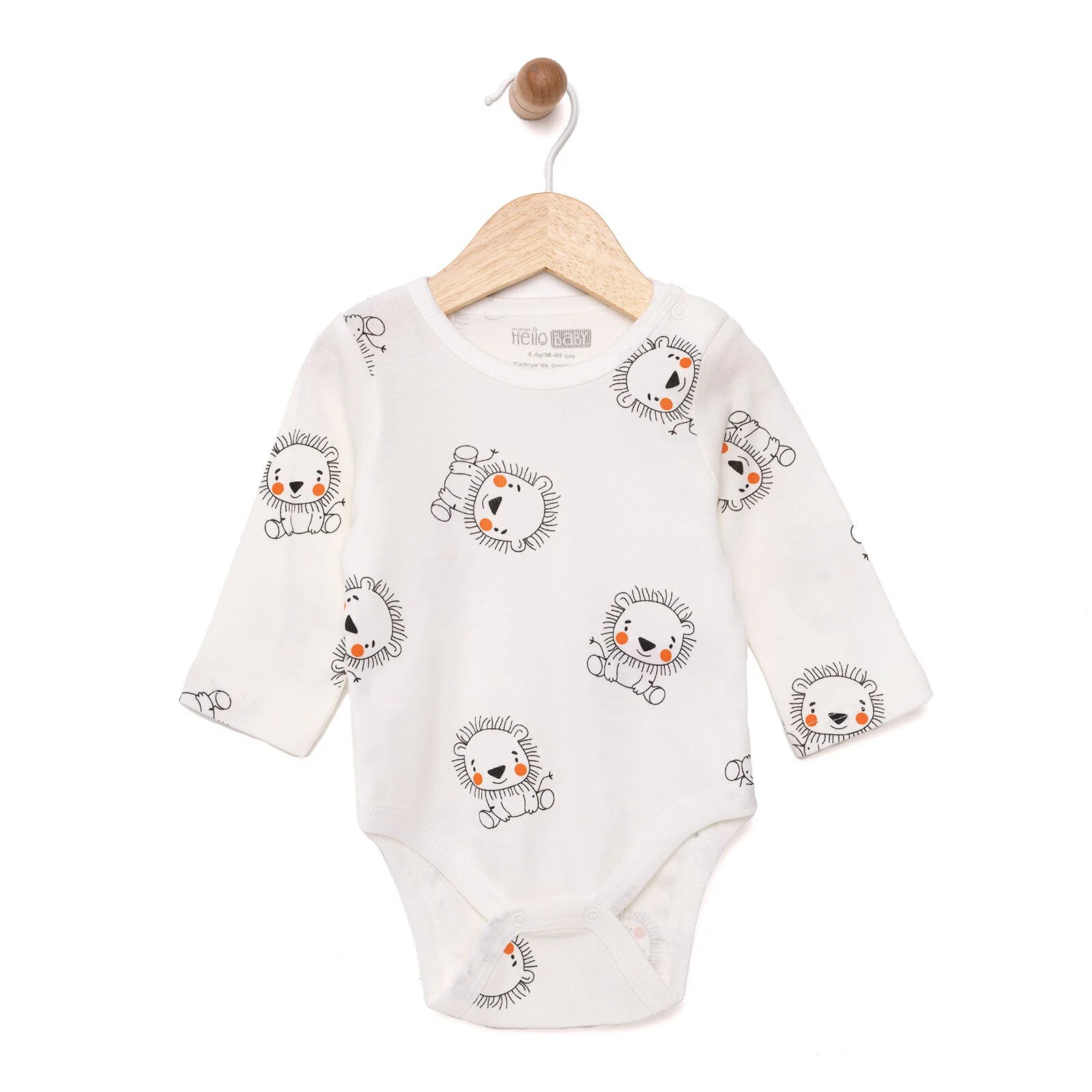 HelloBaby Boy Long Sleeve Bodysuit - Ecru - ebebek - Black Friday
