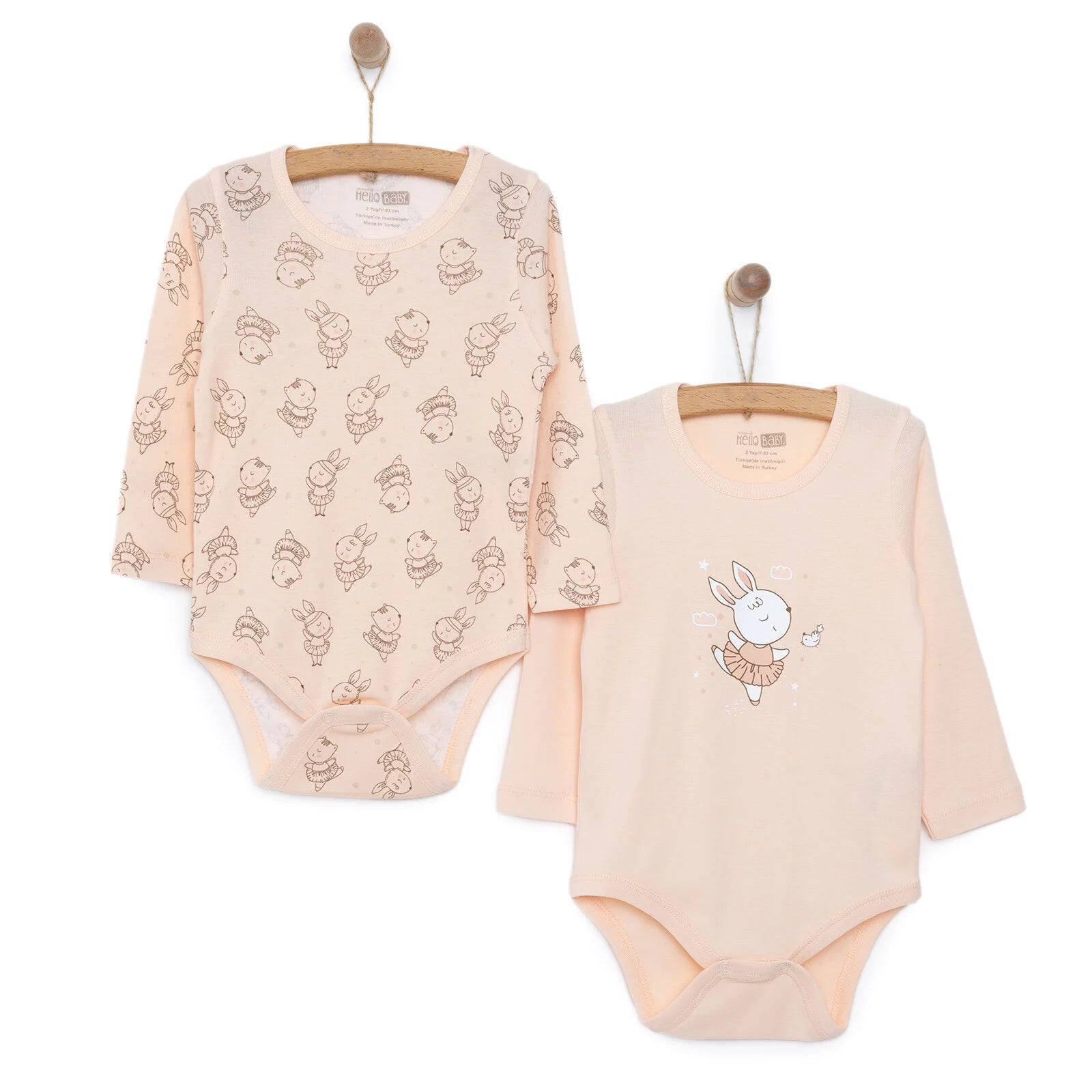 HelloBaby Baby Girl 2 Pcs Long Sleeve Body - Light Pink - ebebek - Black Friday