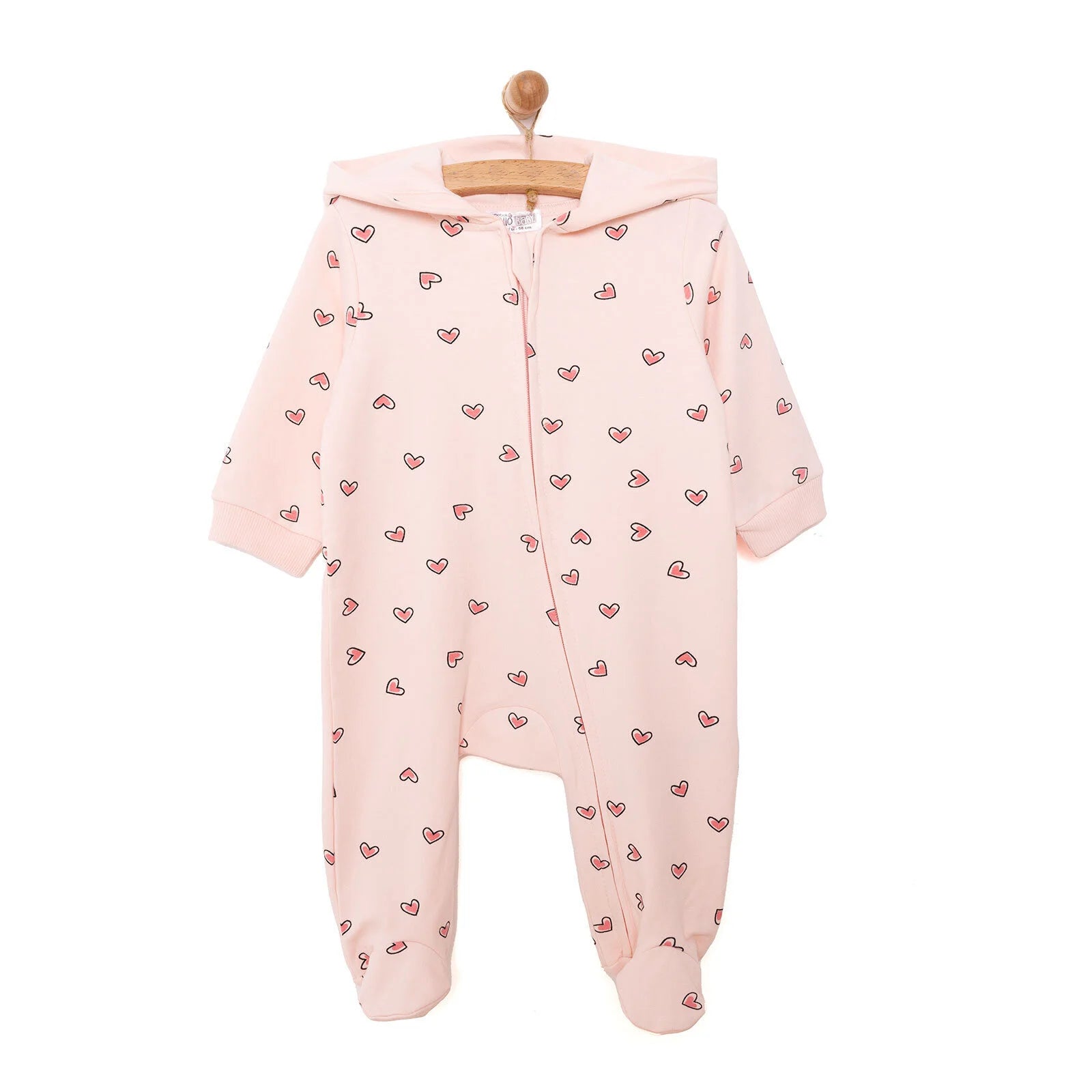 HelloBaby Newborn Hooded Jumpsuit - Pink - ebebek - Black Friday