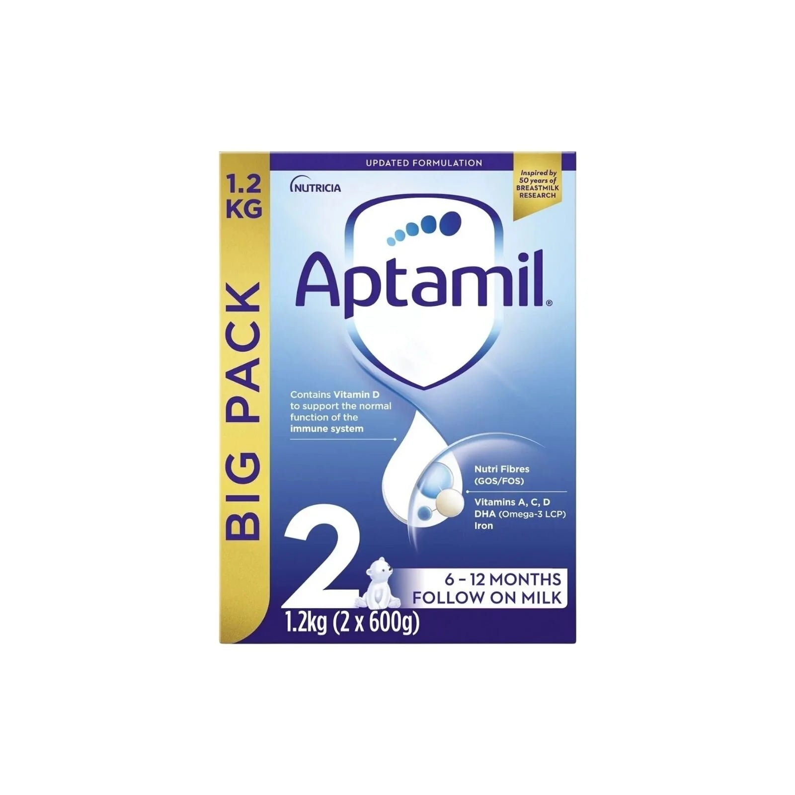 Aptamil 2 Follow On Milk Formula 6 - 12 months 1.2kg (2x600g) - ebebek - Black Friday