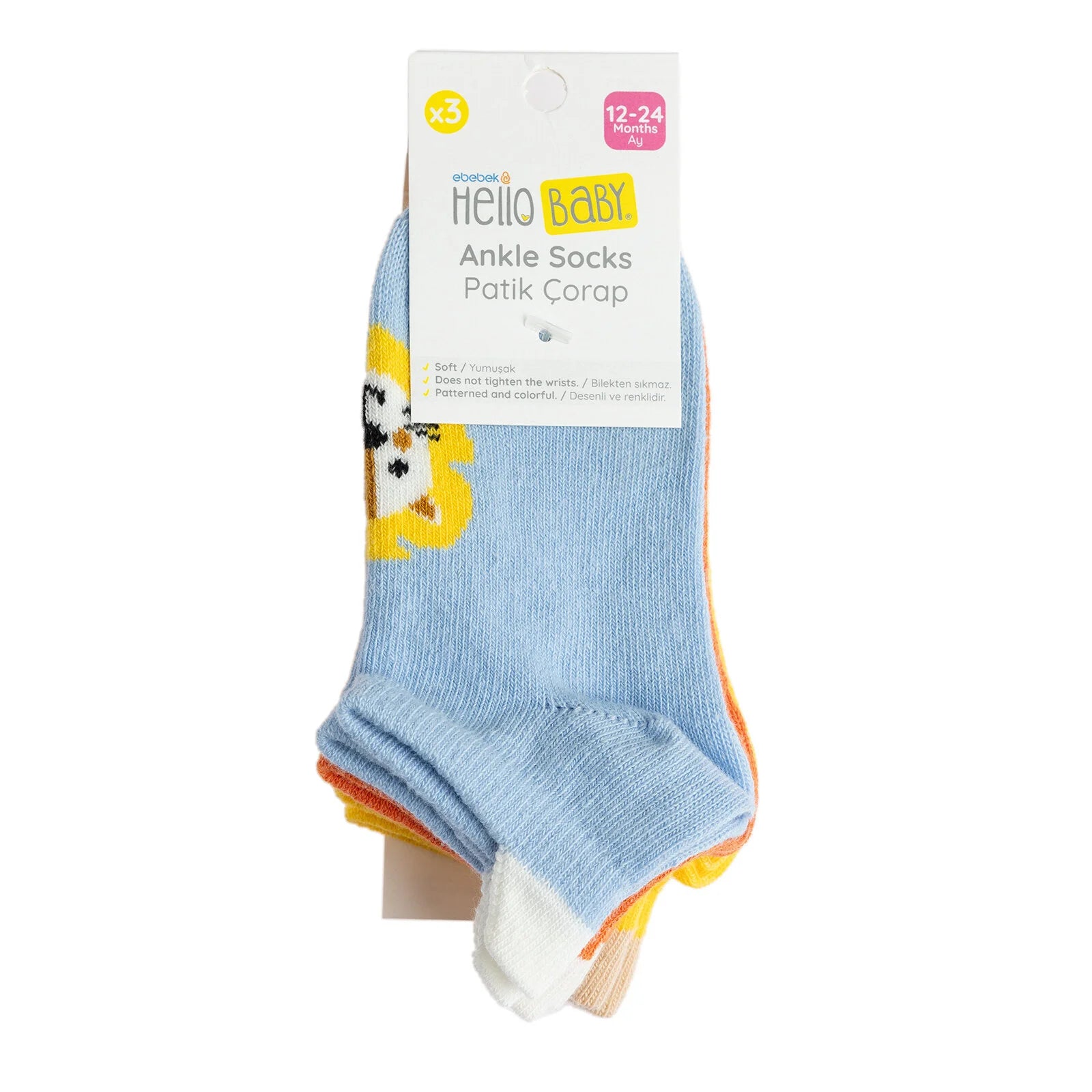 HelloBaby Baby Boy Pack of 3 Socks - Blue - ebebek - Black Friday