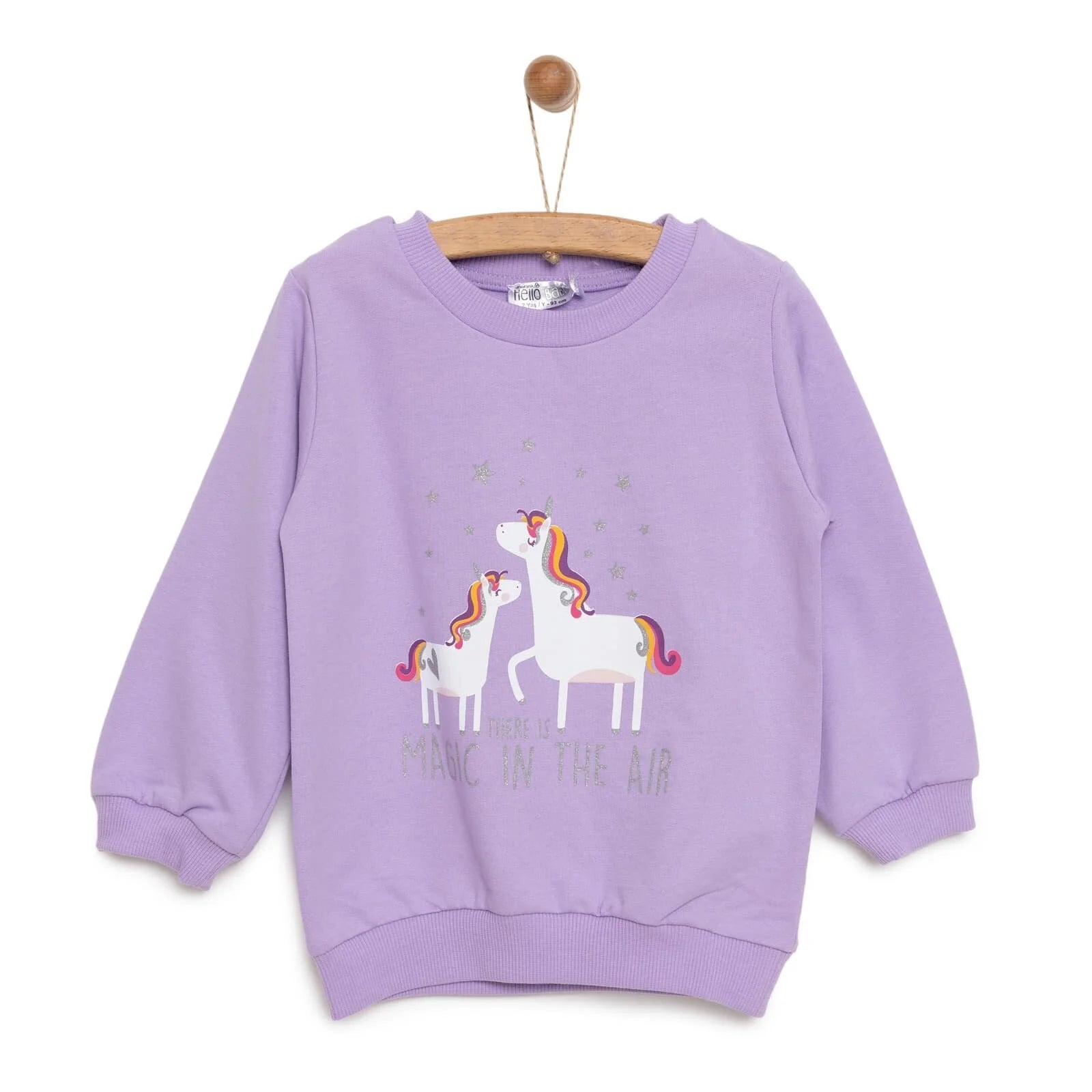 HelloBaby Baby Girl Unicorn Printed Sweatshirt - Purple - ebebek - Black Friday