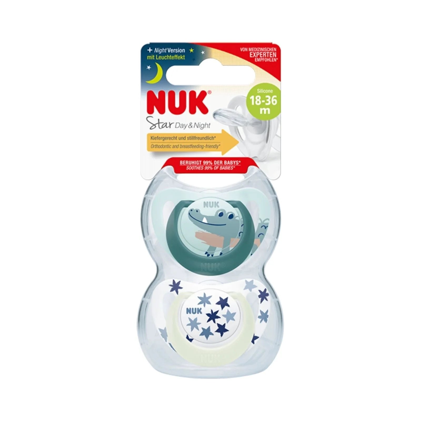 NUK Star Day & Night Soother 18 - 36 months Pack of 2 - Blue - ebebek - Black Friday