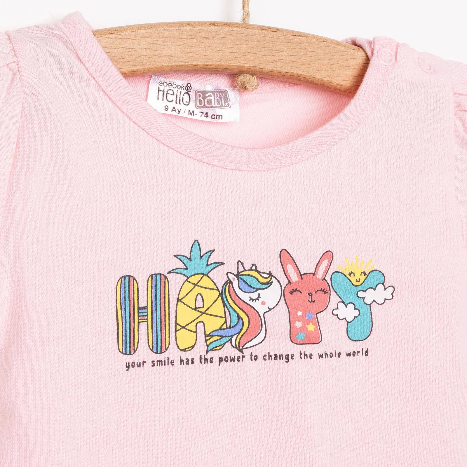 HelloBaby Basic Happy Printed Tshirt - Pink - ebebek - Black Friday