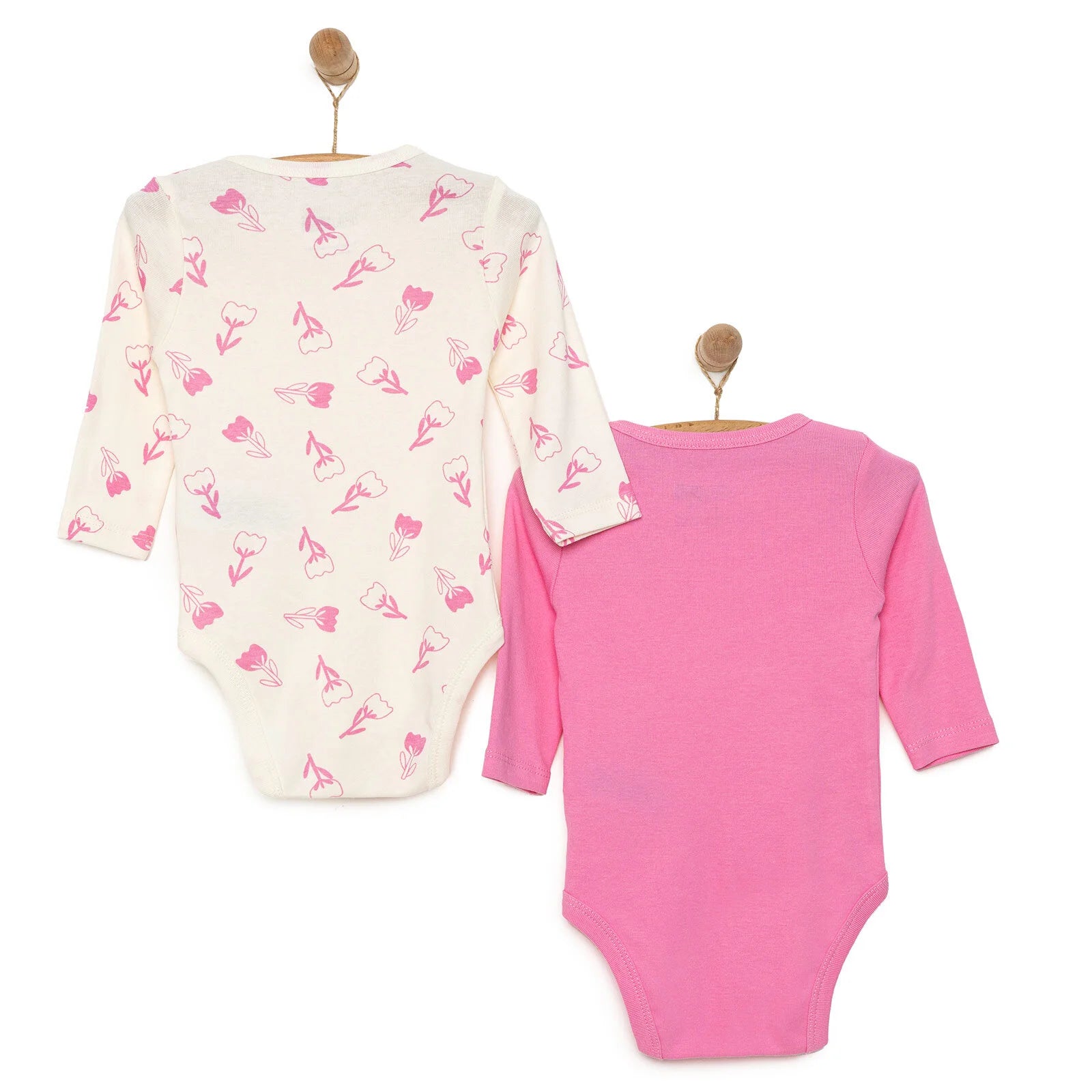 HelloBaby Baby Girl Long Sleeve Bodysuit 2pcs - Pink - ebebek - Black Friday