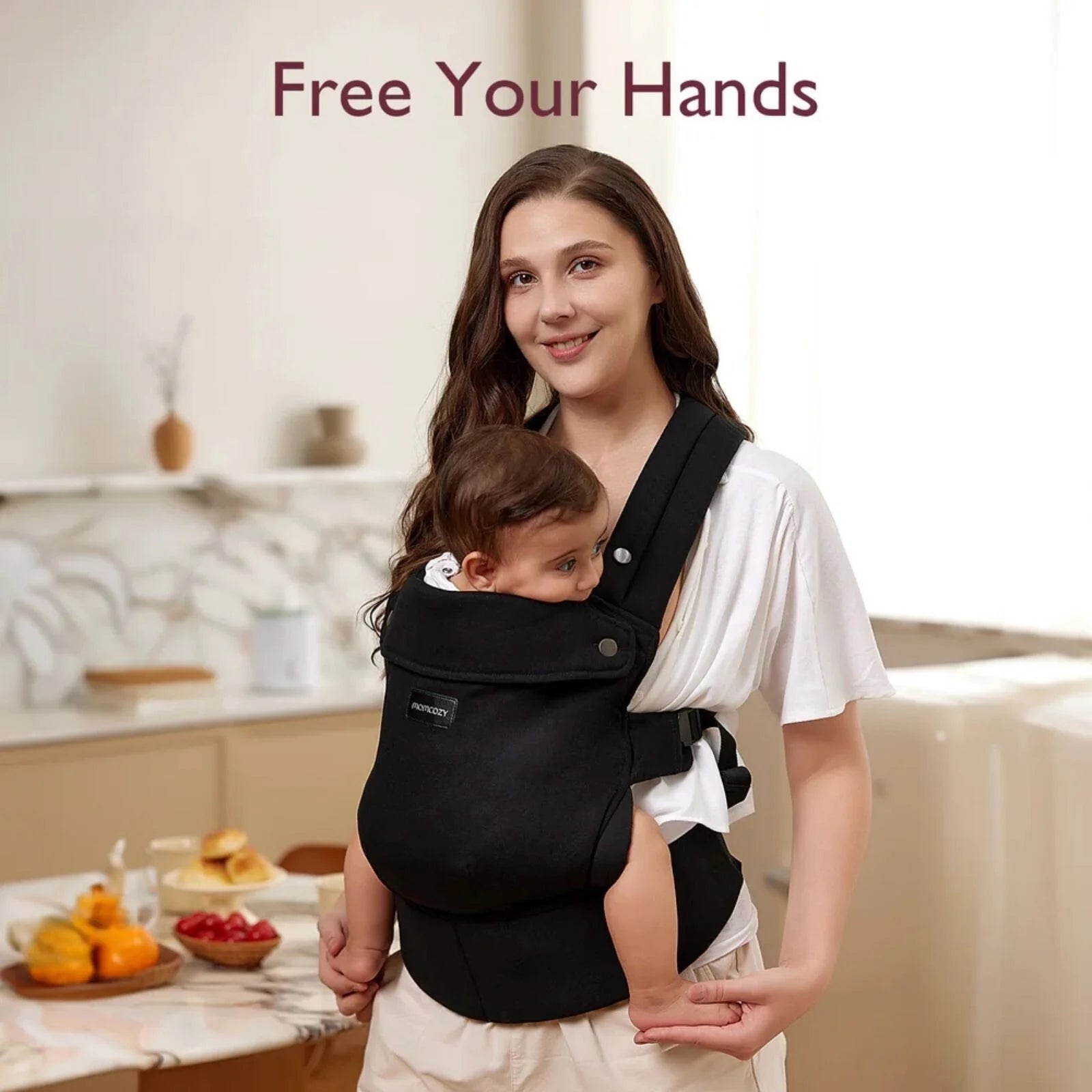Momcozy Baby Carrier Newborn to Toddler Cotton - Black - ebebek - Black Friday