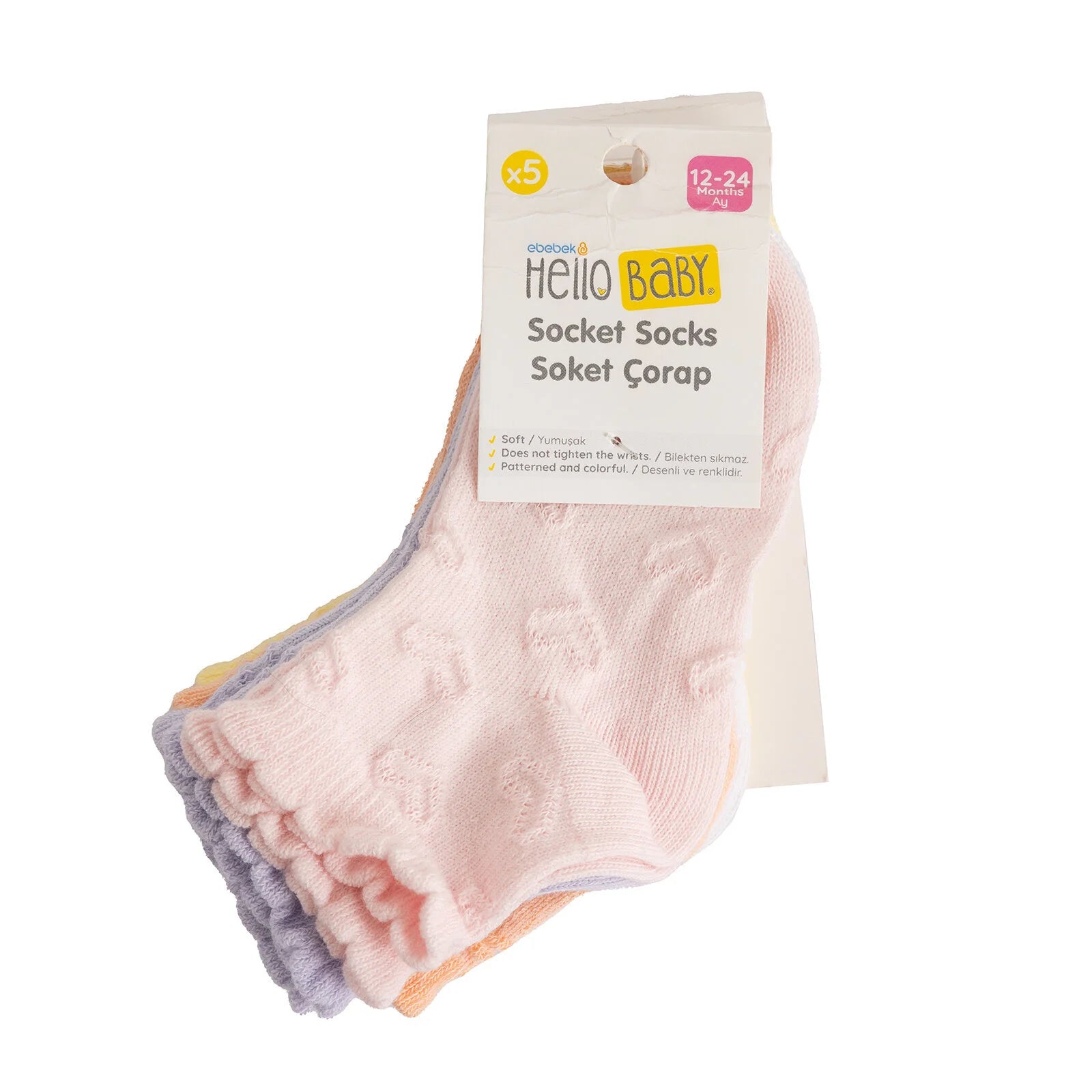 HelloBaby Baby Girl Pack of 5 Socks - Multicolour - ebebek - Black Friday
