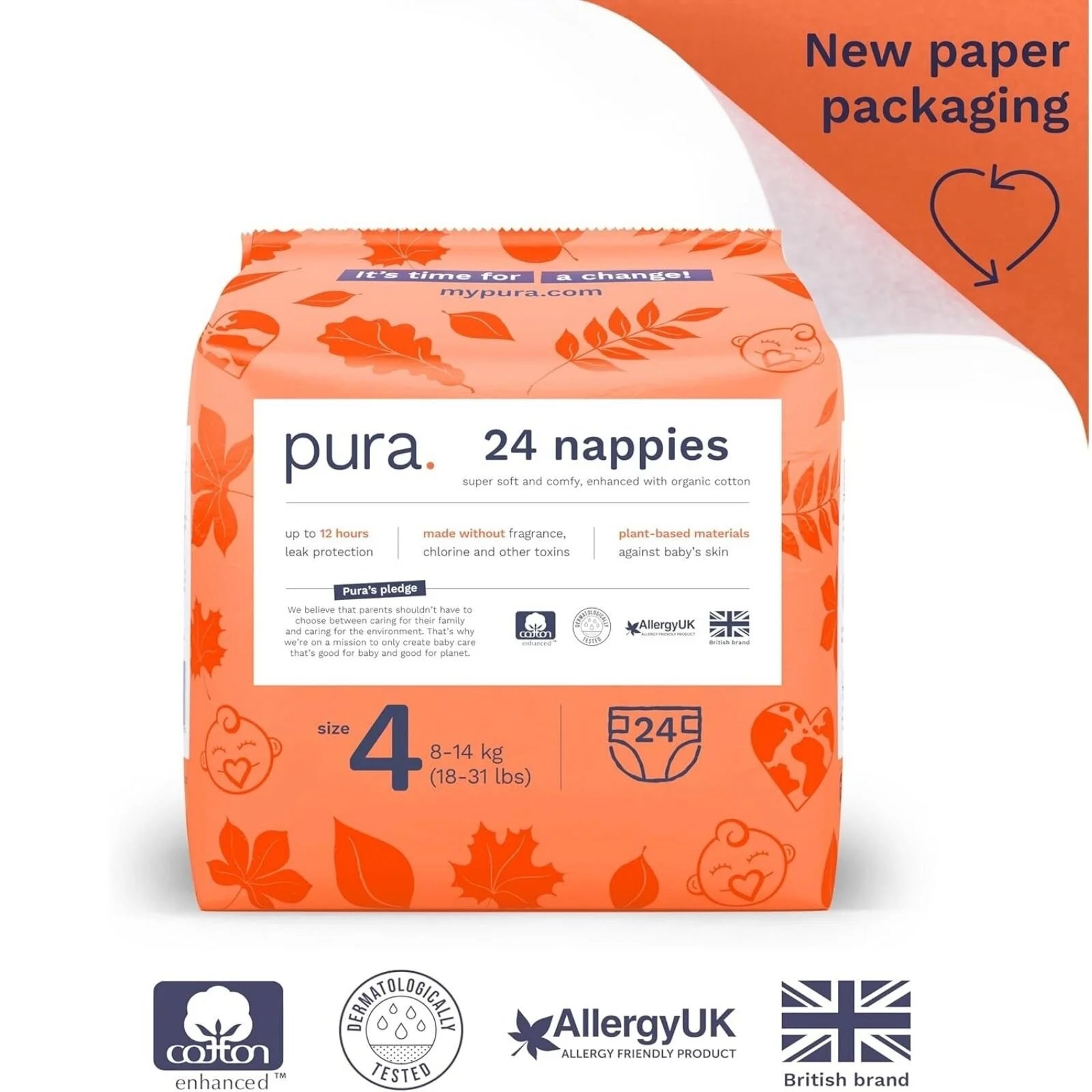 Pura Eco Nappy Size 4 - 24 nappies - ebebek - Black Friday