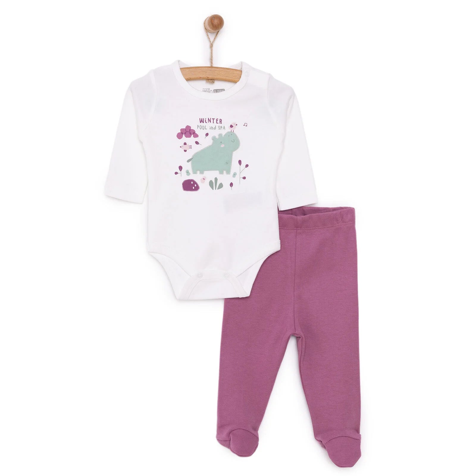 HelloBaby Girl Body - Footed Bottom - Ecru - ebebek - Black Friday