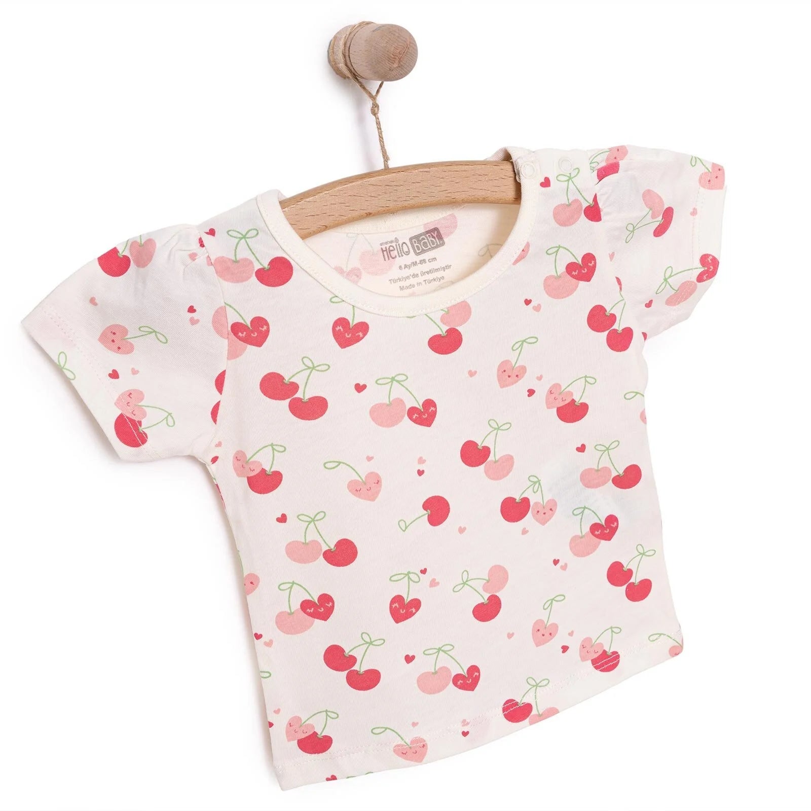 HelloBaby Basic Girl Cherries Patterned T-Shirt - Printed - ebebek - Black Friday