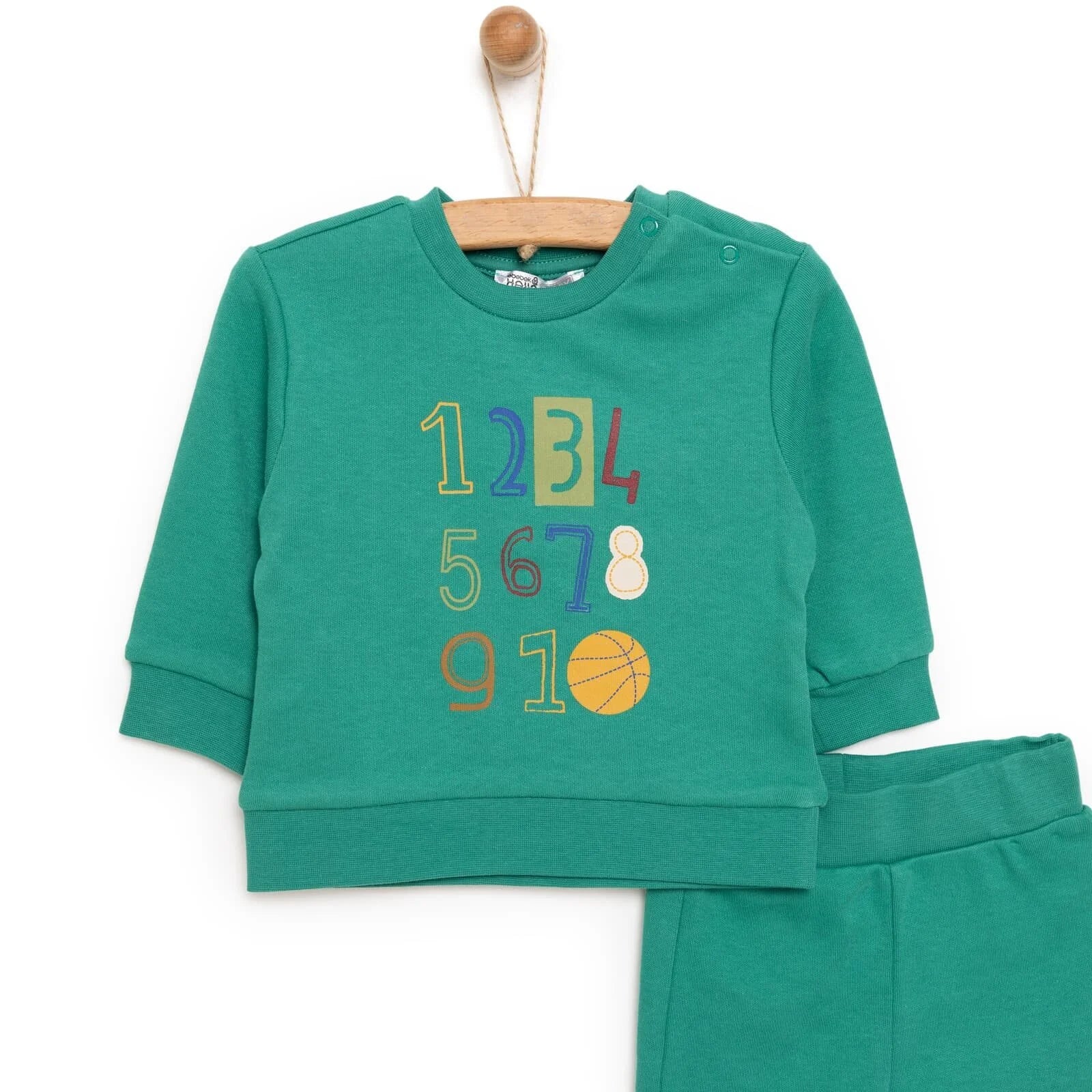 HelloBaby Basic Boy Number Printed Joggi - Dark Green - ebebek - Black Friday