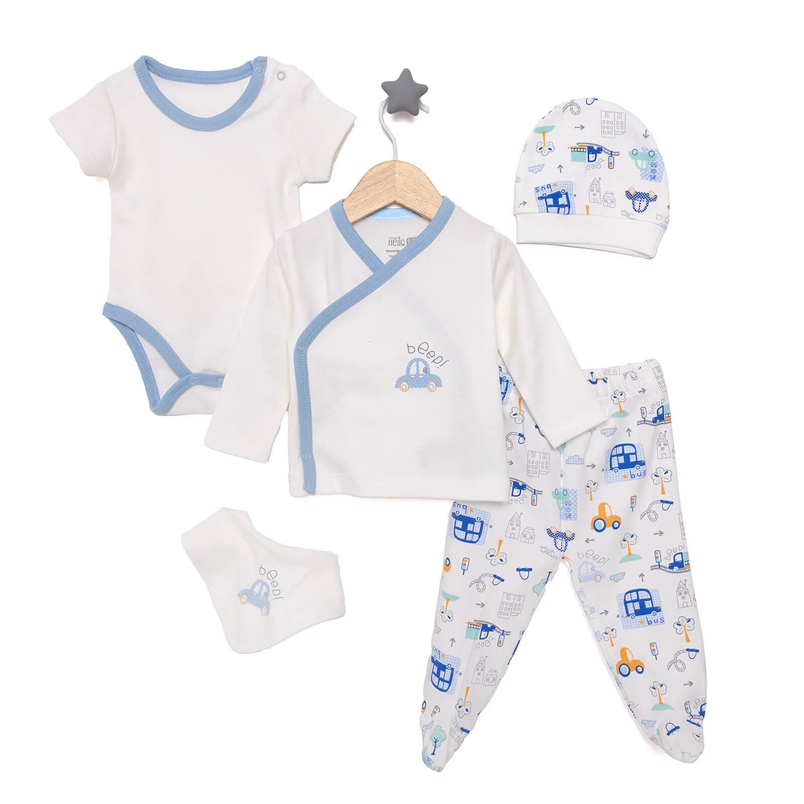 HelloBaby Newborn Baby Boy Starter Set 5 - Ecru - ebebek - Black Friday