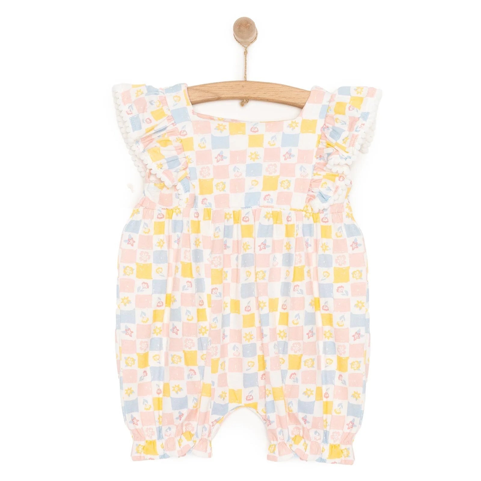 HelloBaby Flowers Girl Short Overalls - Printed - ebebek - Black Friday