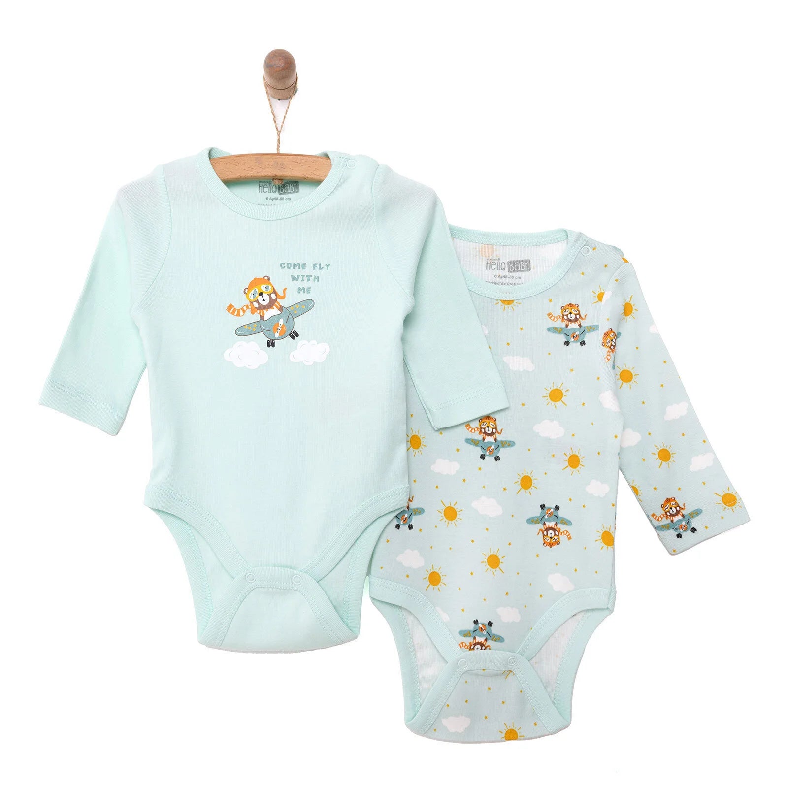 HelloBaby Baby Boy 2 Pcs Long Sleeve Body - Multicolour - ebebek - Black Friday