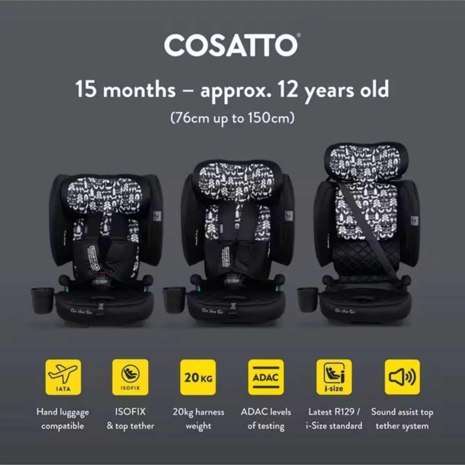 Cosatto On The Go i - Size Travel Car Seat - Silhouette - ebebek - Black Friday