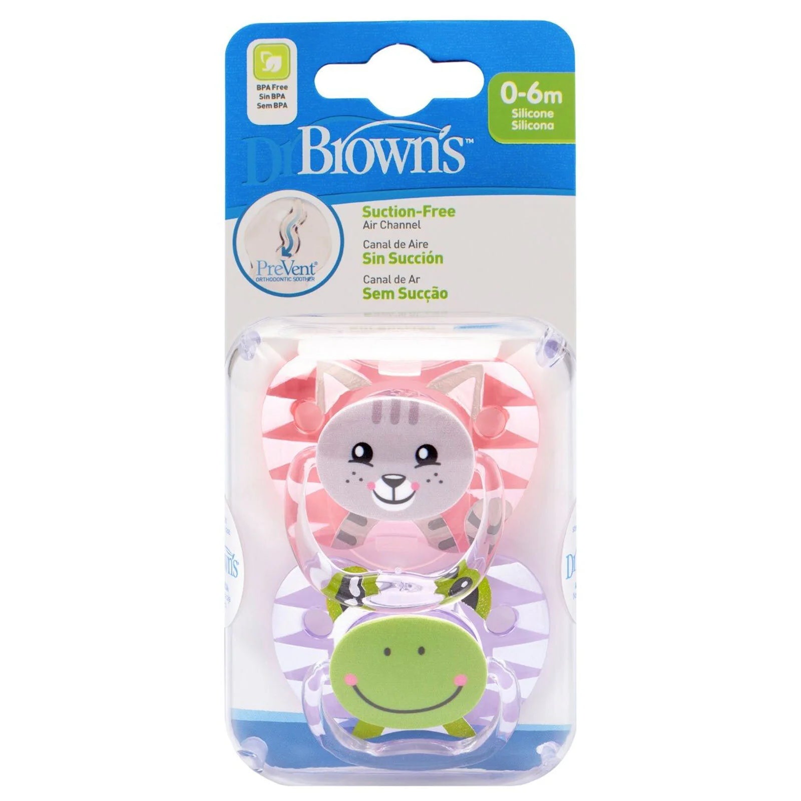 Dr. Brown's Prevent Soothers Animal Faces 0 - 6 months Assorted - Pink - ebebek - Black Friday