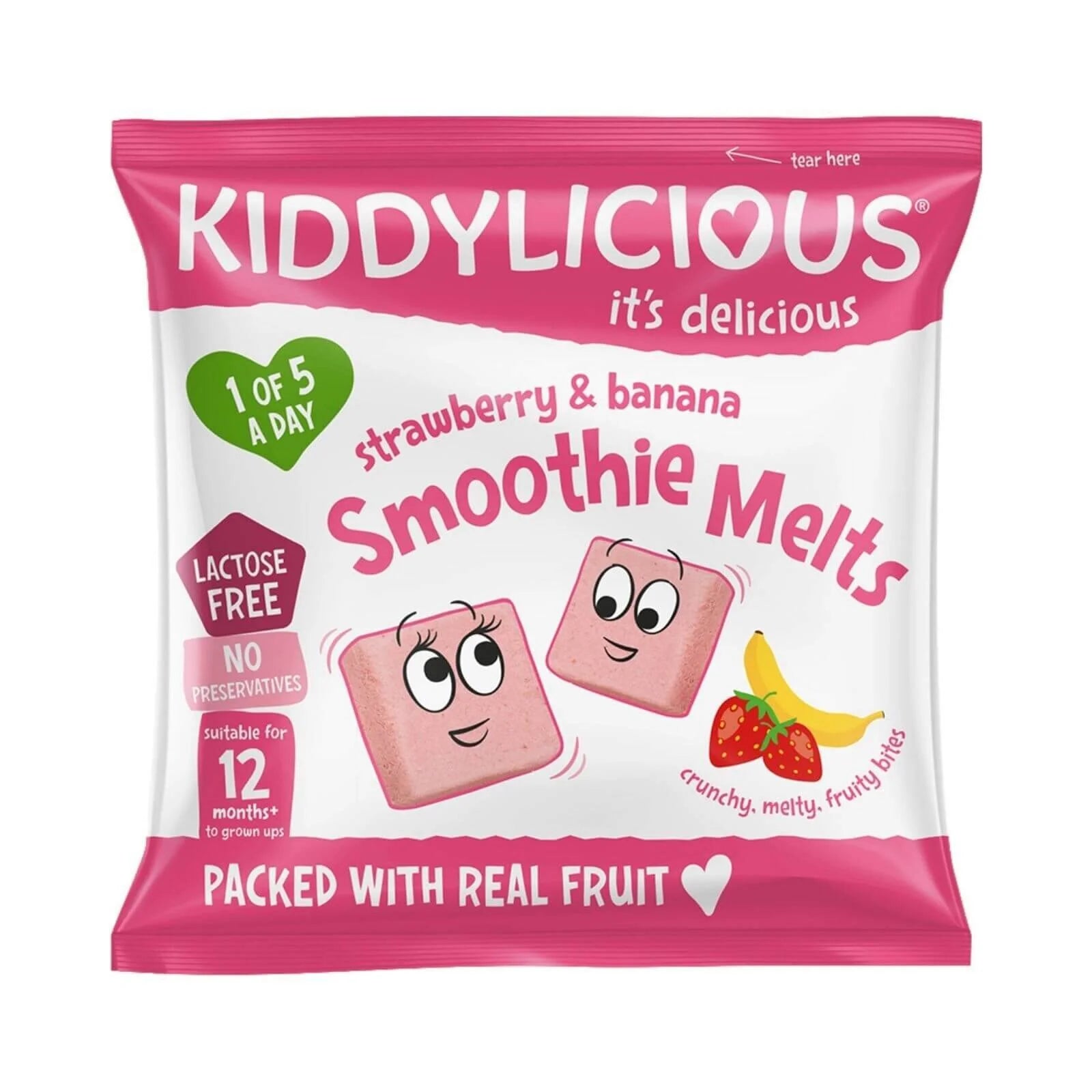 Kiddylicious Strawberry & Banana Smoothie Melts Multi 12+ months 24g (4x6g) - ebebek - Black Friday