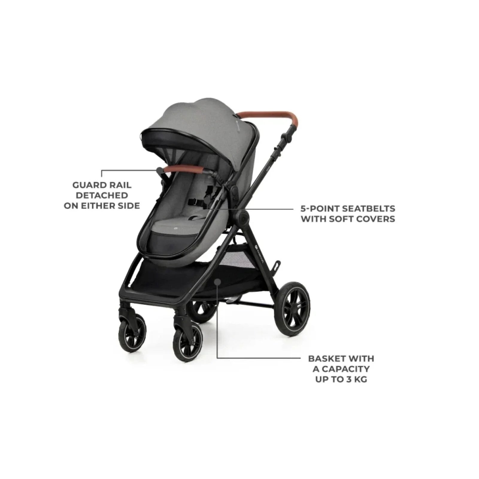 Kinderkraft Esme 3 - in - 1 Travel System with Mink Pro Car Seat - Moonlight Grey Moonlight Grey - ebebek - Christmas