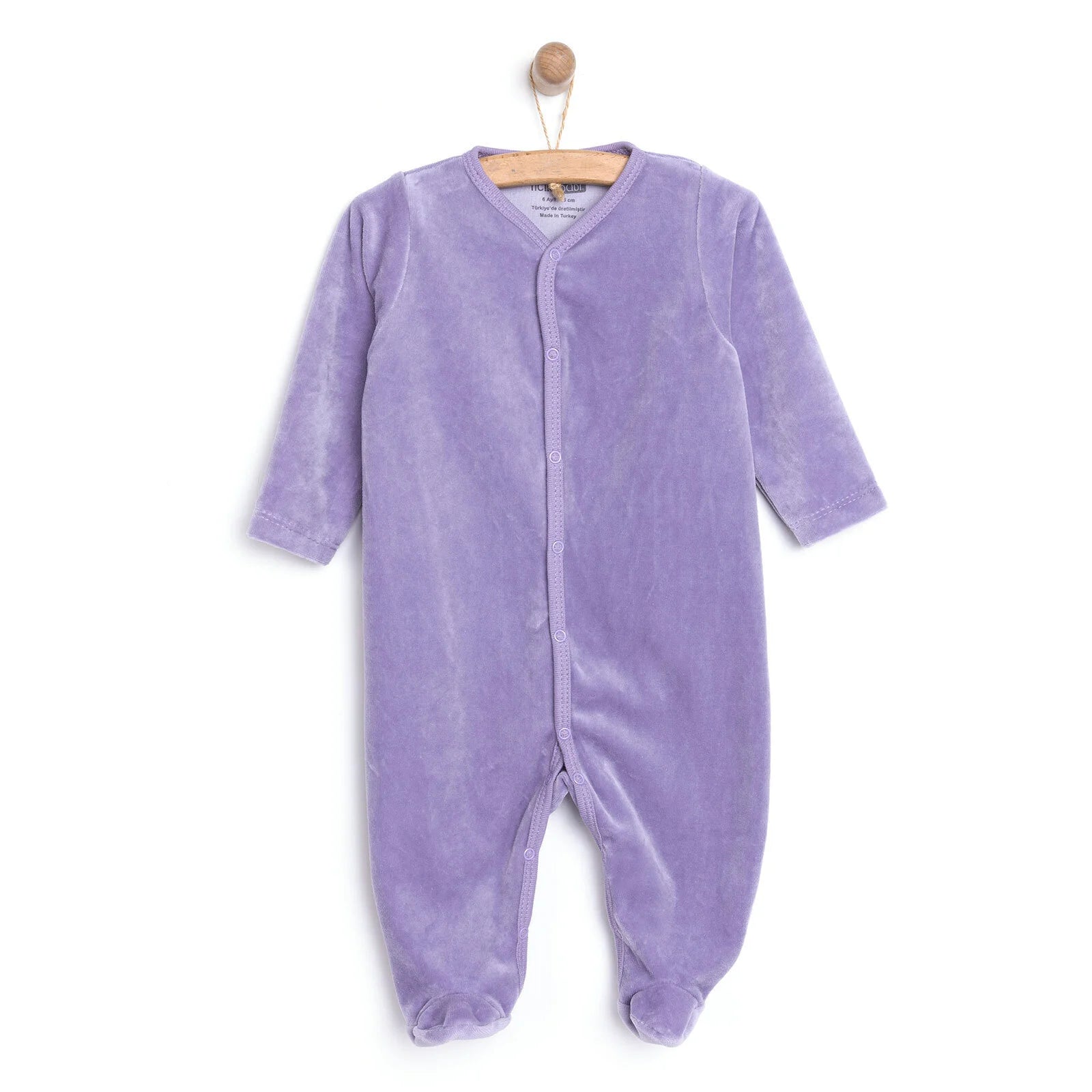 HelloBaby Girl Velvet Footed Jumpsuit - Purple - ebebek - Black Friday