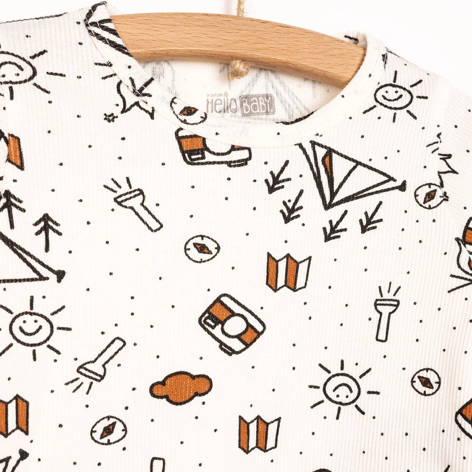 HelloBaby Baby Boy Long Sleeve Pyjamas - Ecru - ebebek - Black Friday