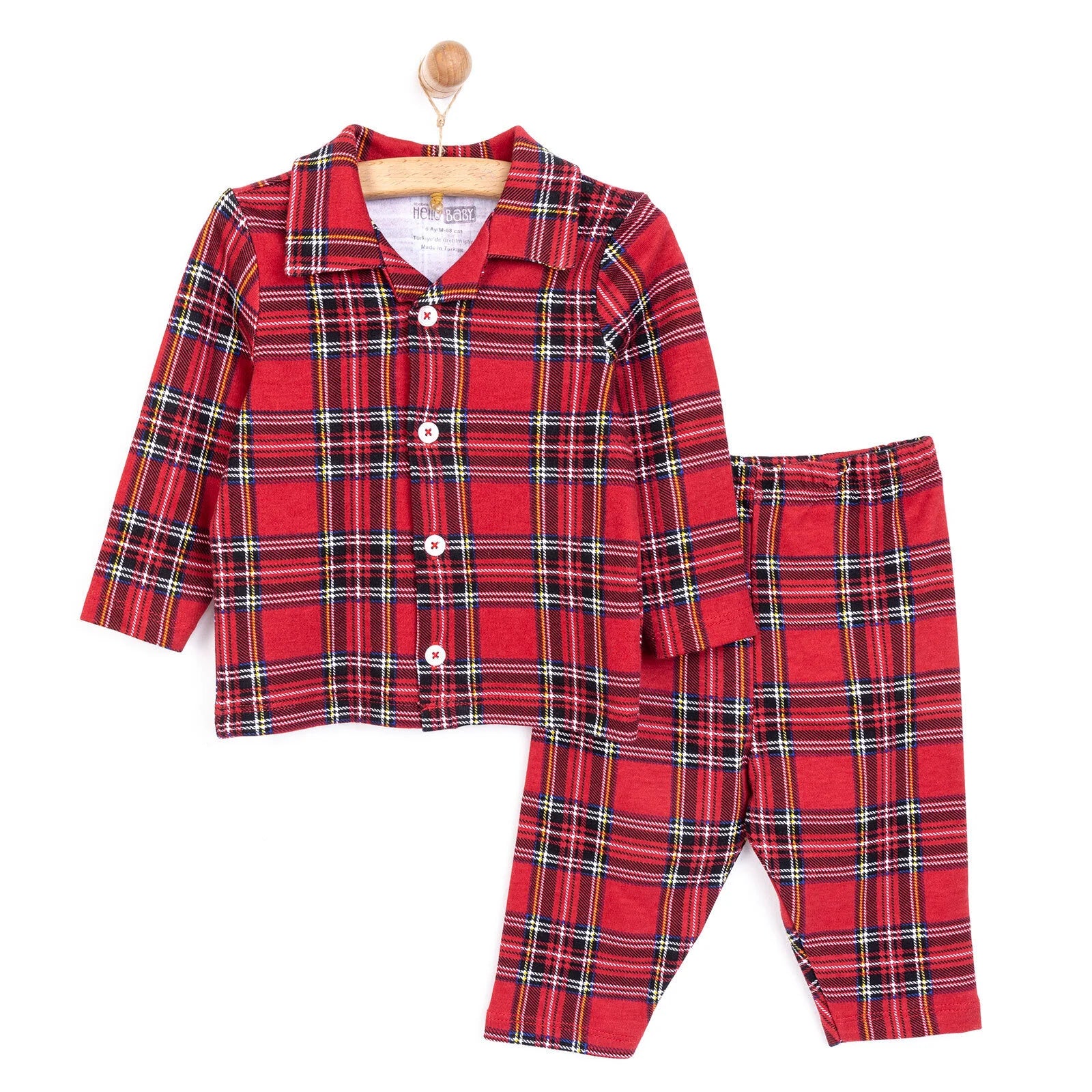HelloBaby Boy Long Sleeve Pyjamas Set - Red - ebebek - Black Friday