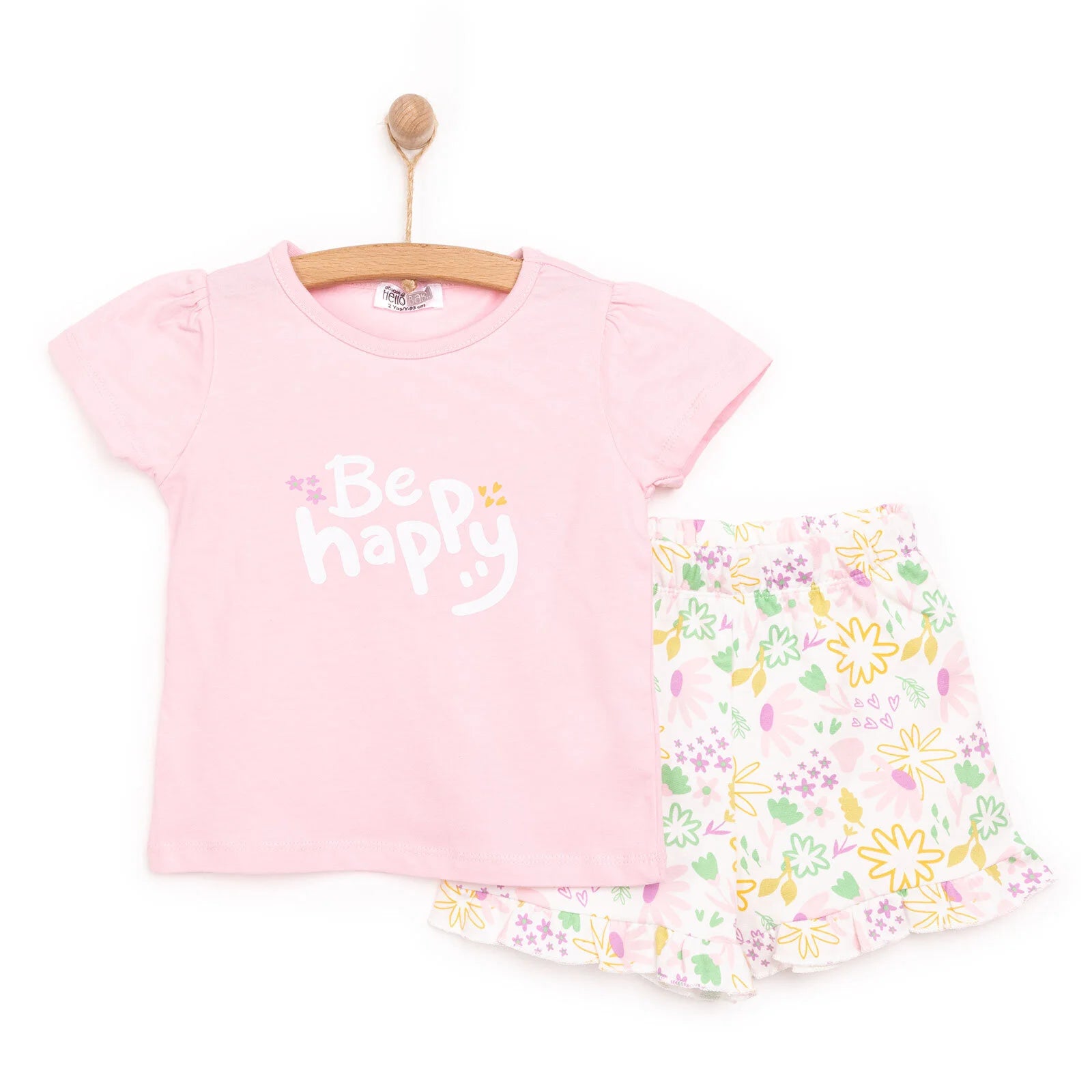 HelloBaby Basic Girl Be Happy Printed Tshirt - Light Pink - ebebek - Black Friday