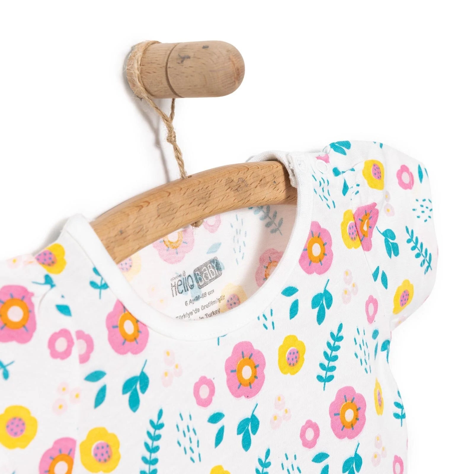 HelloBaby Basic Girl Flowers Patterned Tshirt - Ecru - ebebek - Black Friday