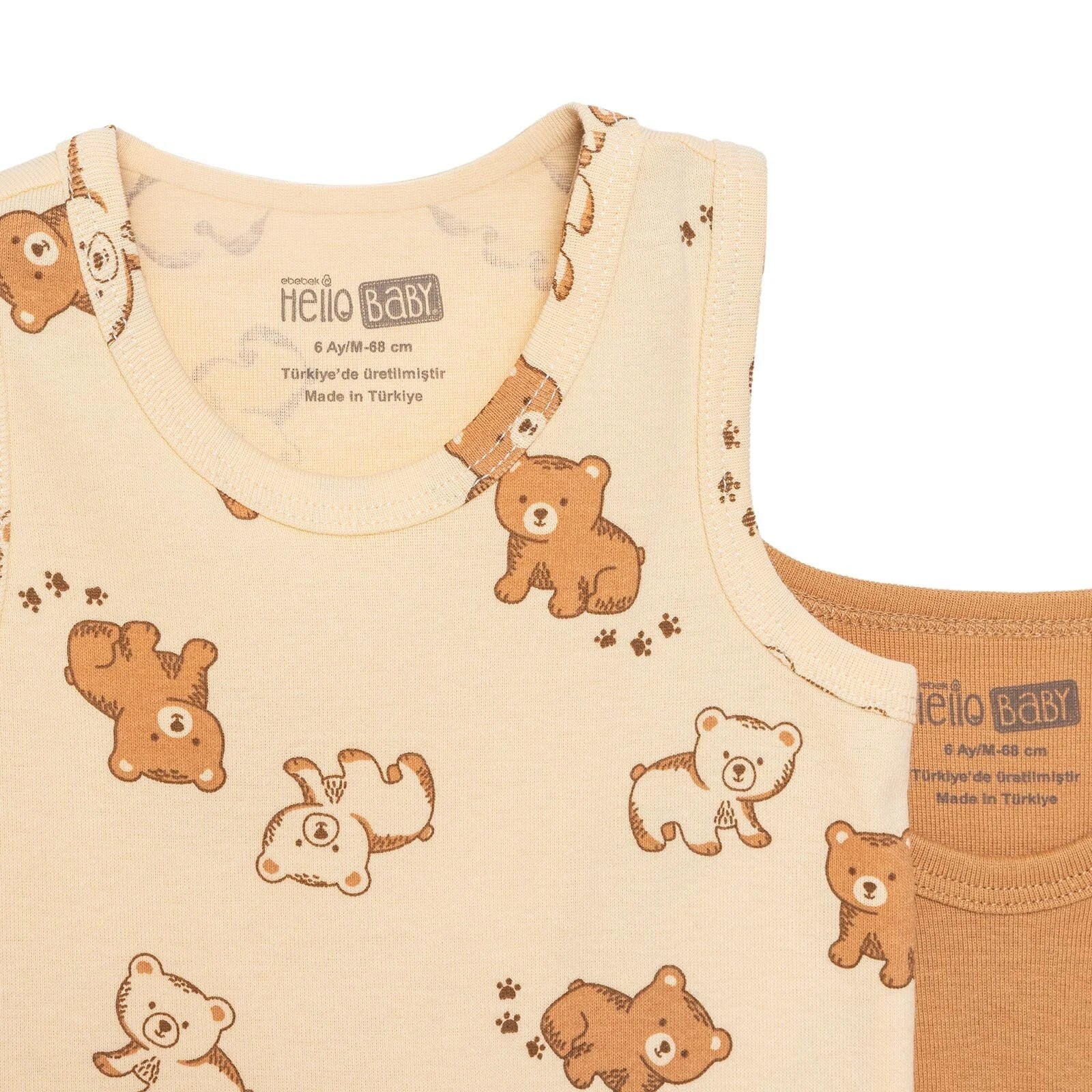 HelloBaby Boy 2 - Pack Sleeveless Bodysuit - Beige - ebebek - Black Friday